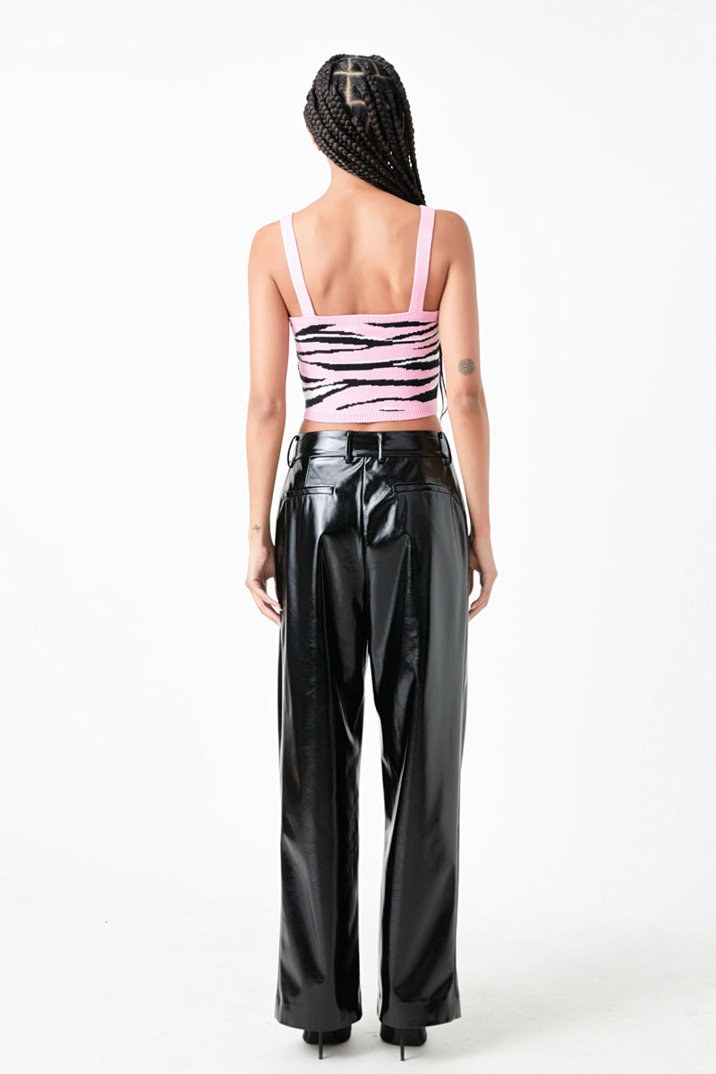 GREY LAB - Animal Print Knit Top - TOPS available at Objectrare