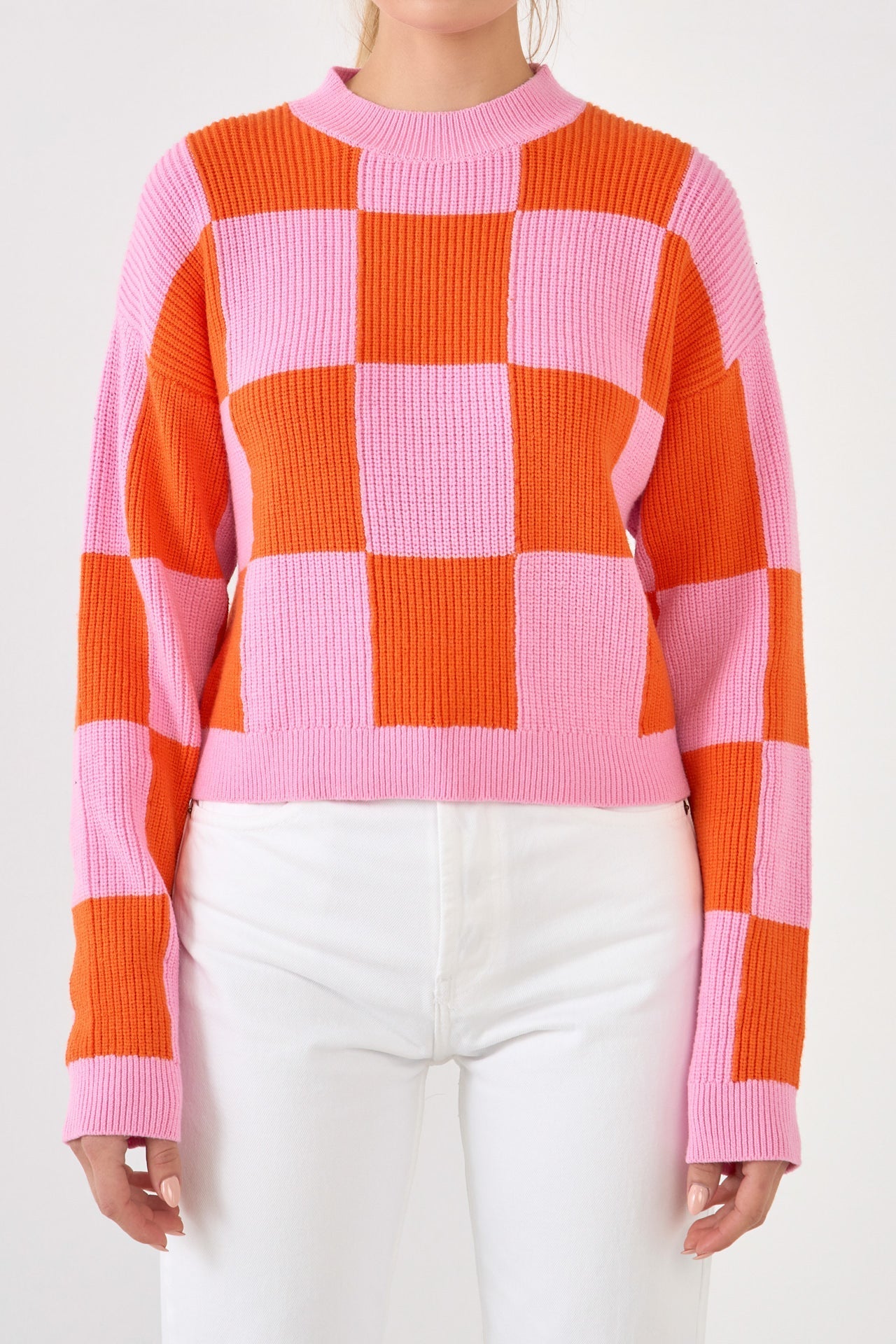 GREY LAB - Checkerboard Knit Sweater - SWEATERS & KNITS available at Objectrare