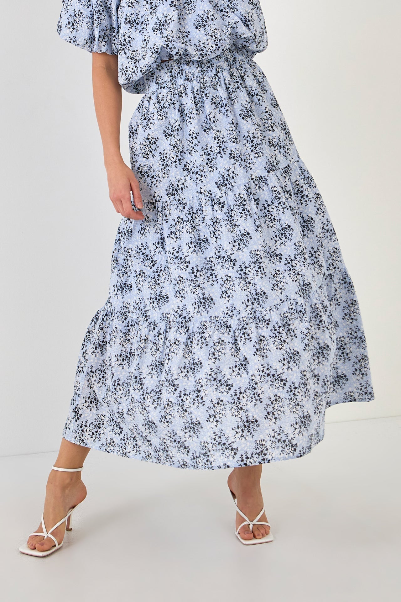 Floral Tiered Maxi Skirt