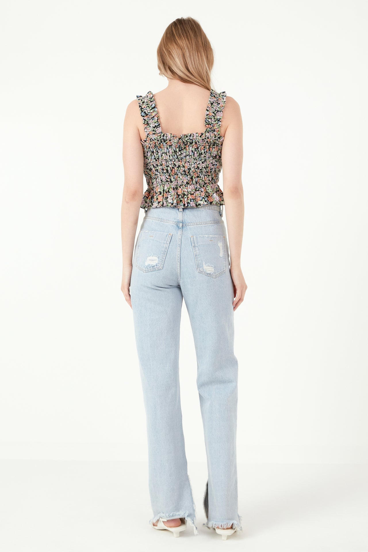 FREE THE ROSES - Floral Smocked Top - TOPS available at Objectrare