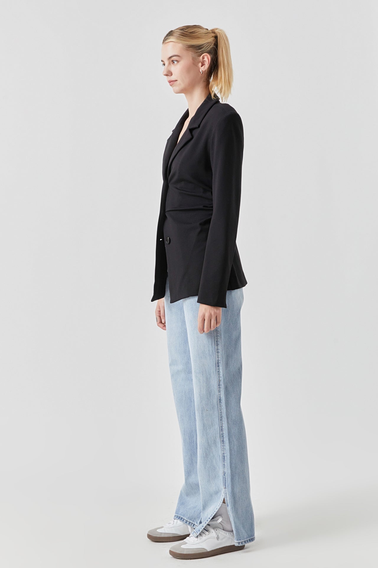 GREY LAB - Ruched Blazer - BLAZERS available at Objectrare