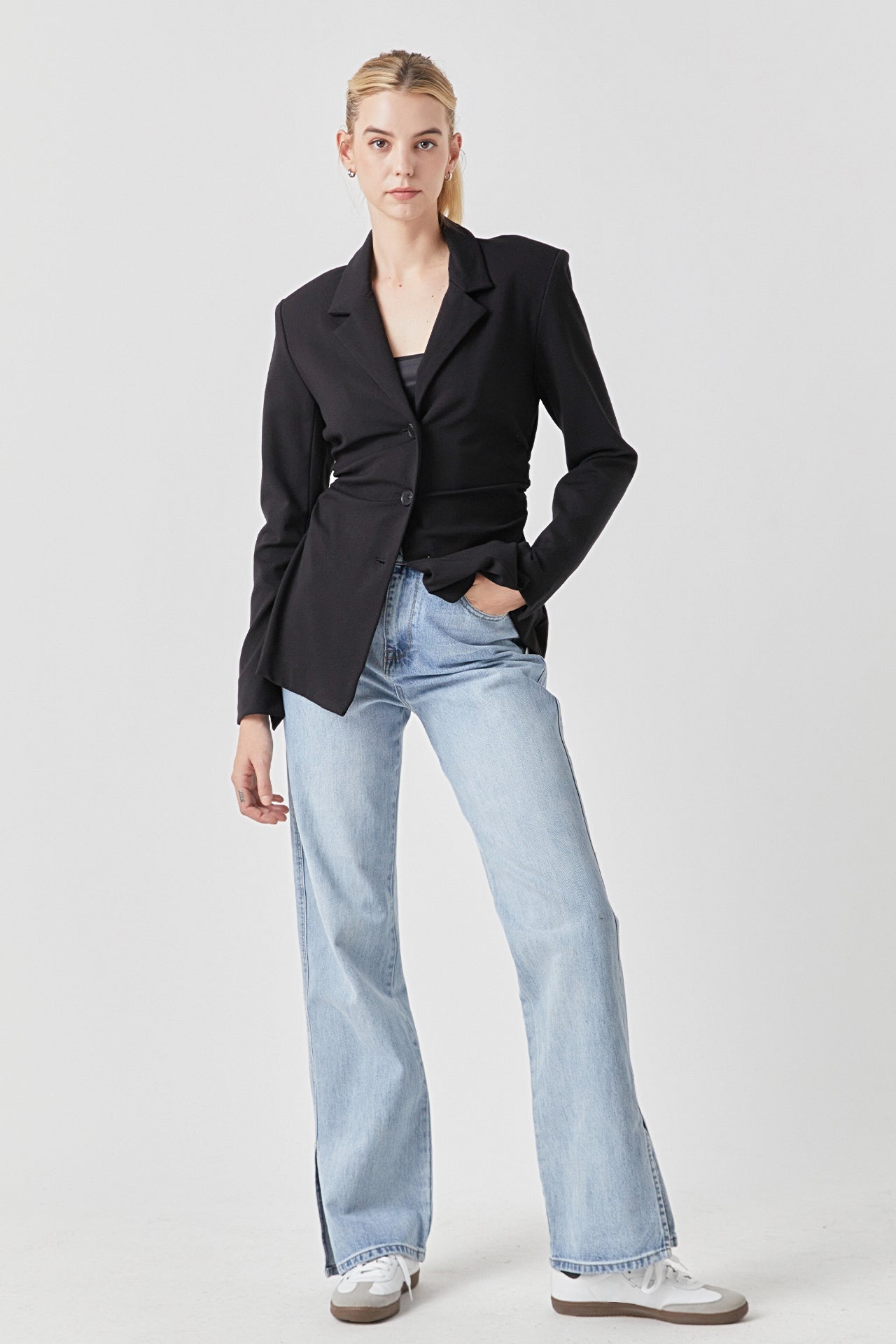 GREY LAB - Ruched Blazer - BLAZERS available at Objectrare