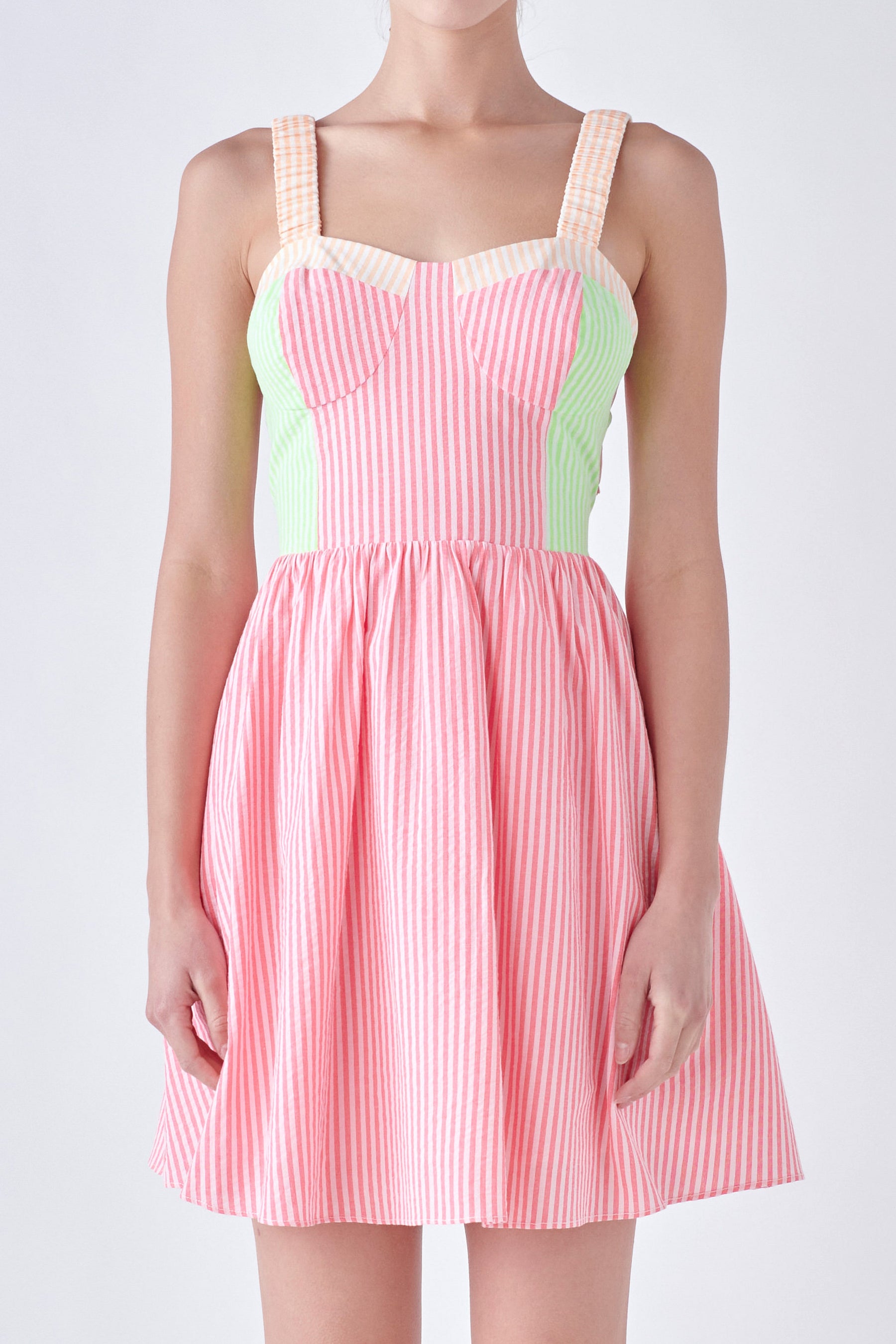 ENGLISH FACTORY - Multi Color Striped Mini Dress - DRESSES available at Objectrare