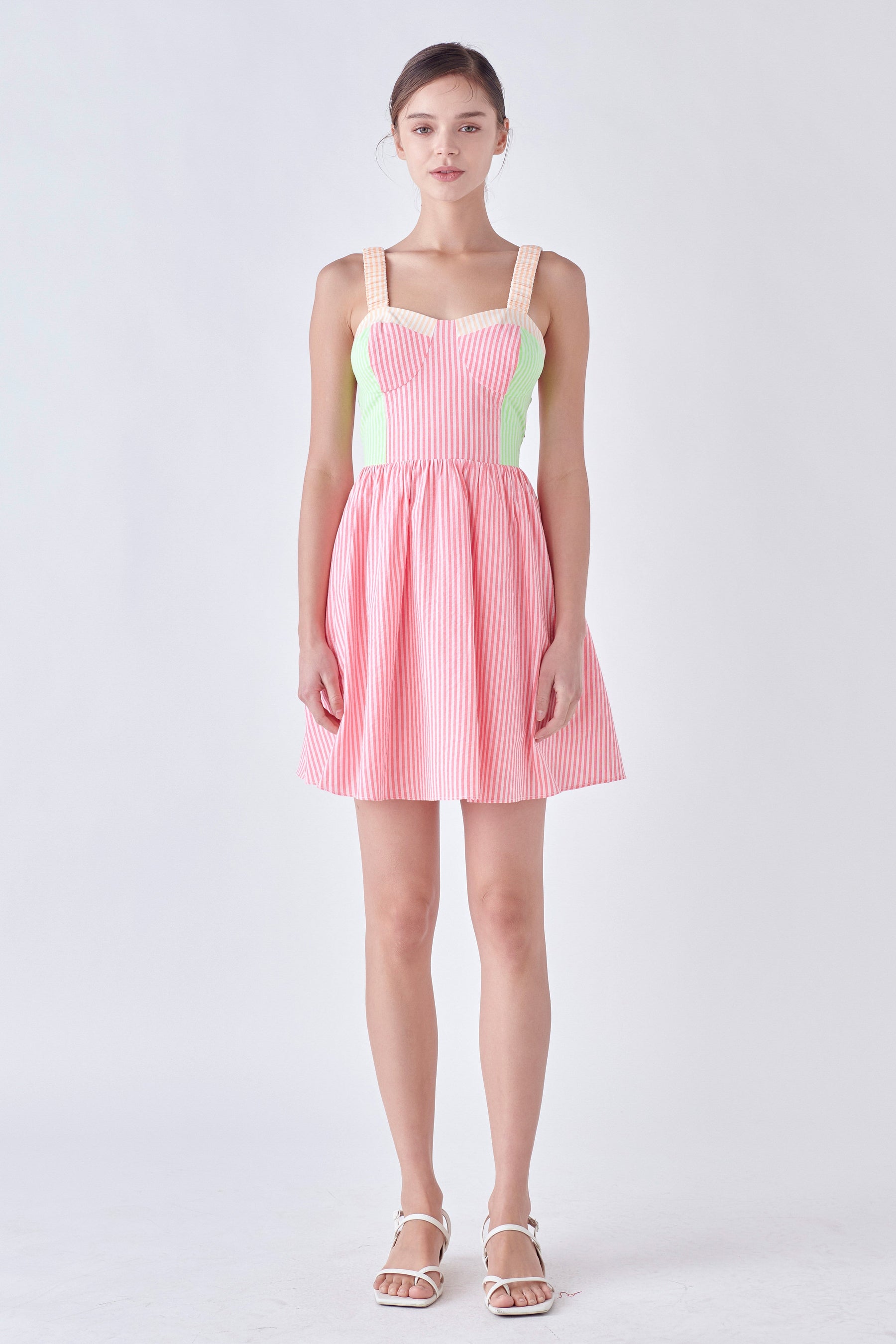 ENGLISH FACTORY - Multi Color Striped Mini Dress - DRESSES available at Objectrare