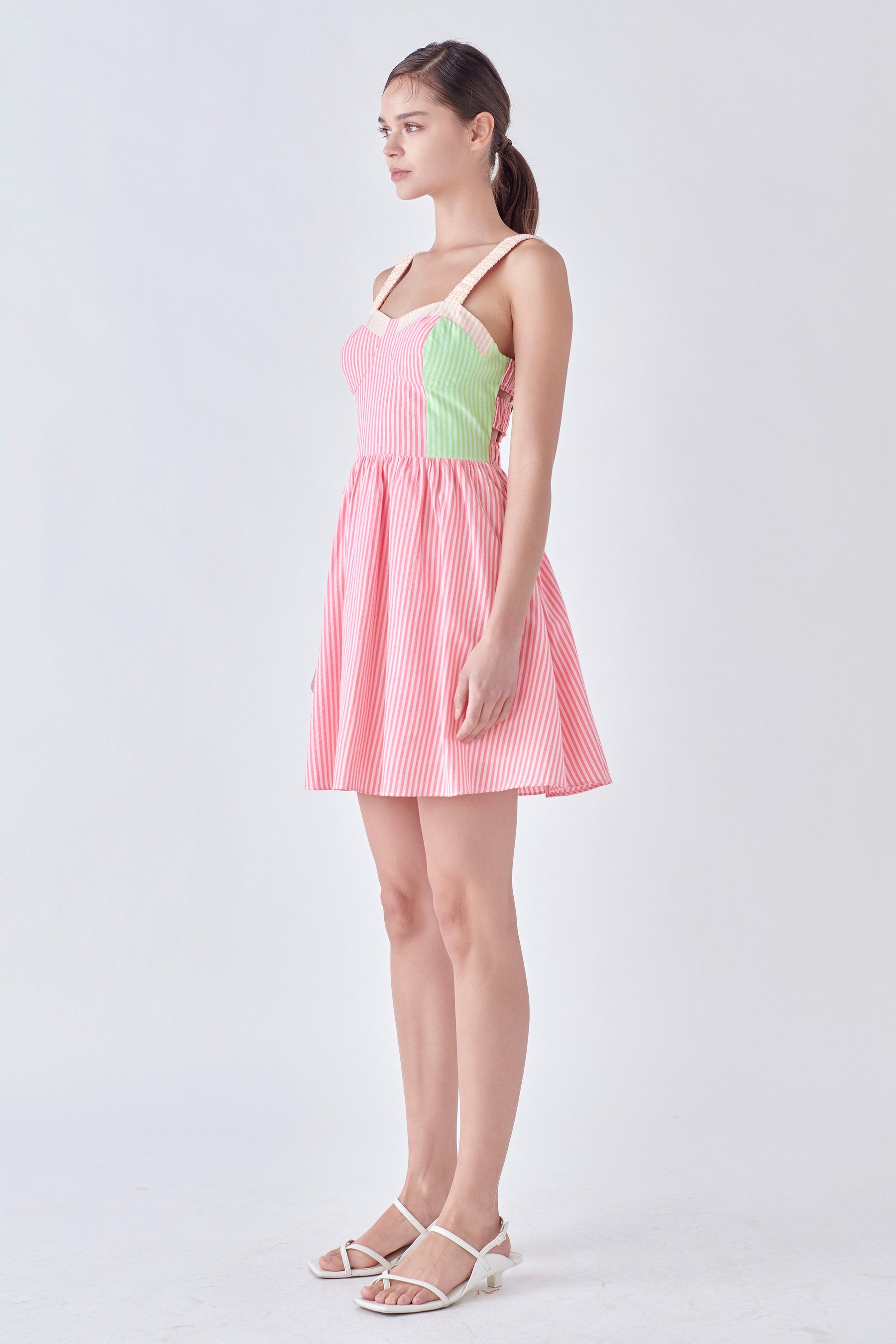 ENGLISH FACTORY - Multi Color Striped Mini Dress - DRESSES available at Objectrare