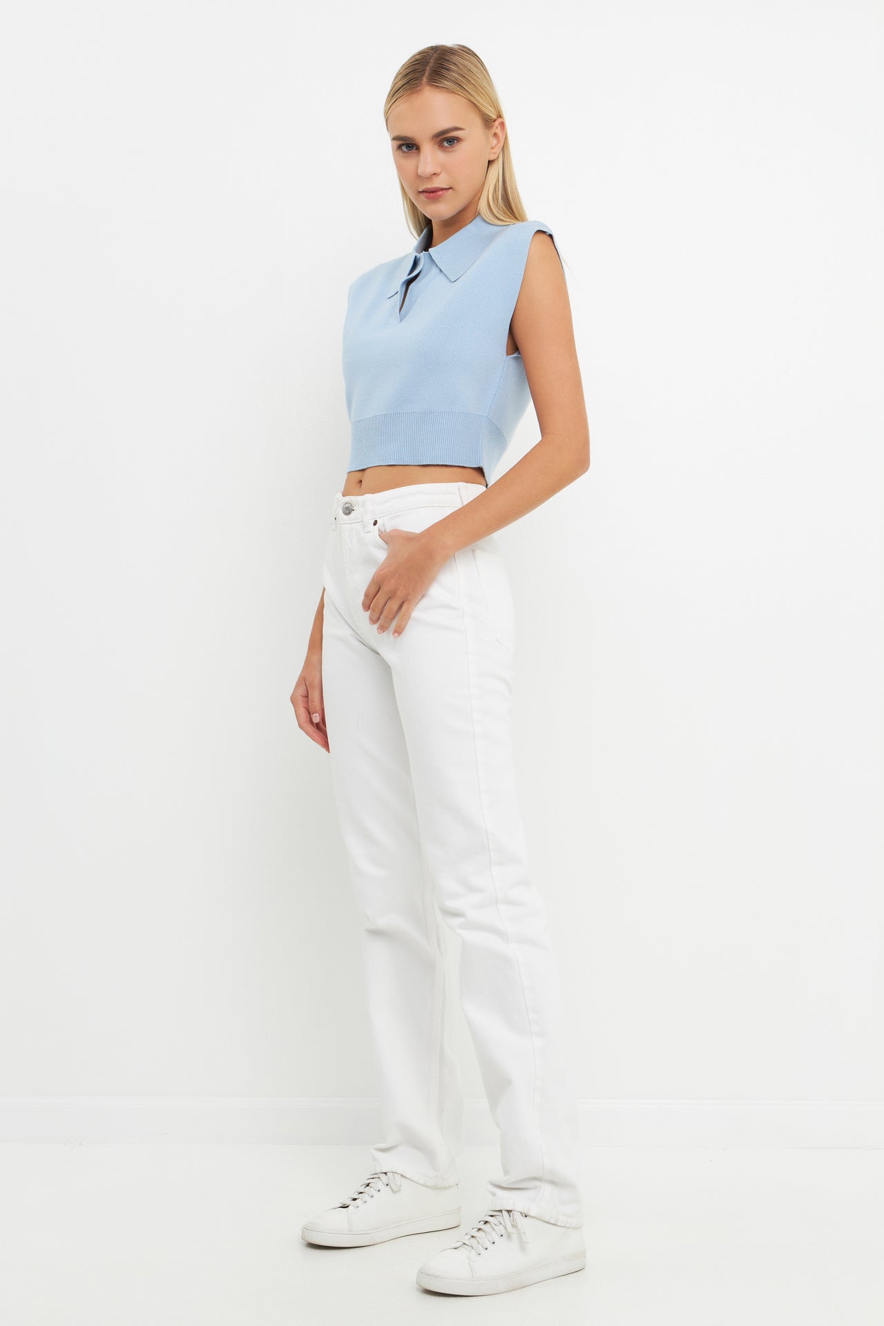 ENGLISH FACTORY - Knit Top with Collar - SWEATERS & KNITS available at Objectrare