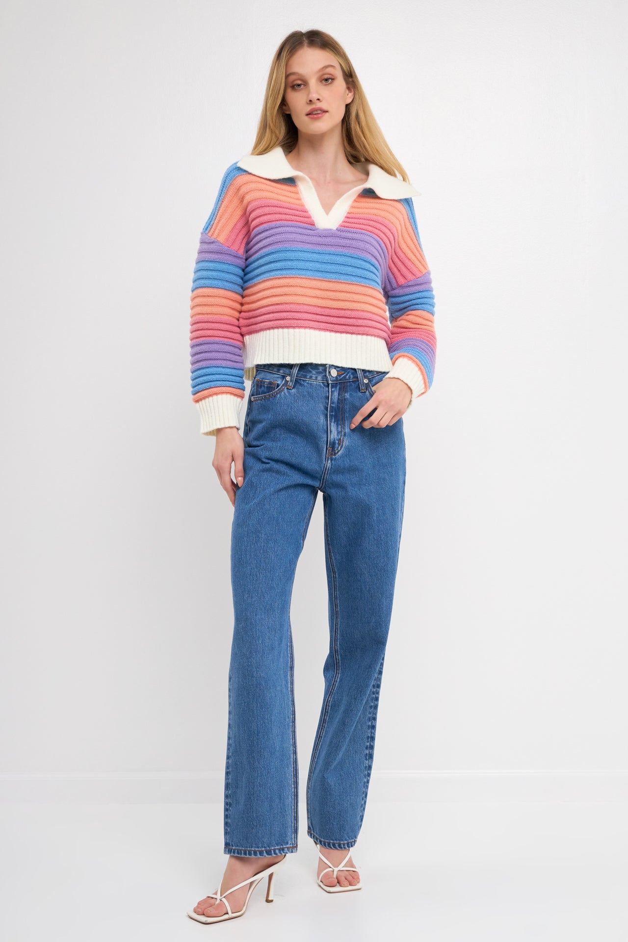 Rainbow Gingham Flare Jean