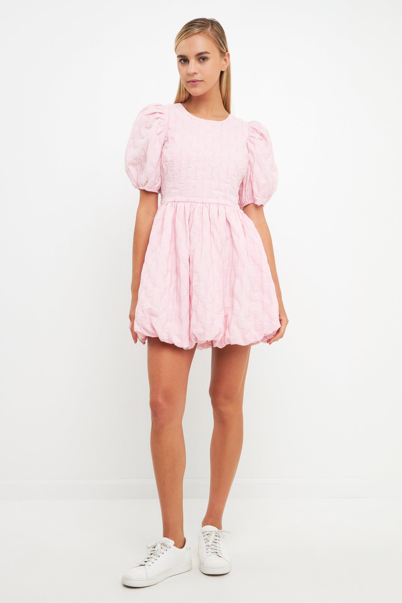 ENGLISH FACTORY - Textured Balloon Mini Dress - DRESSES available at Objectrare
