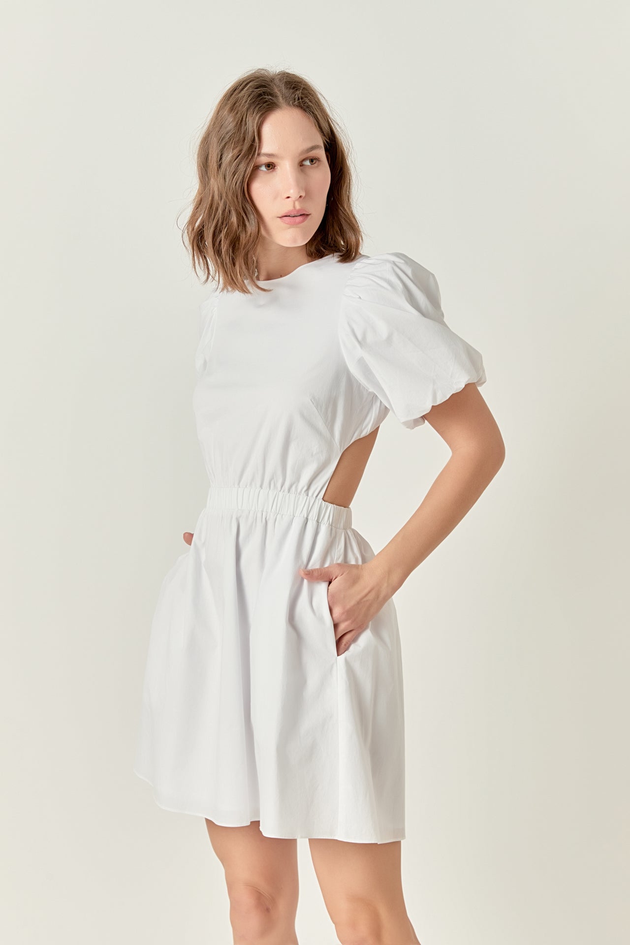 ENGLISH FACTORY - Cut-Out Poplin Mini Dress - DRESSES available at Objectrare