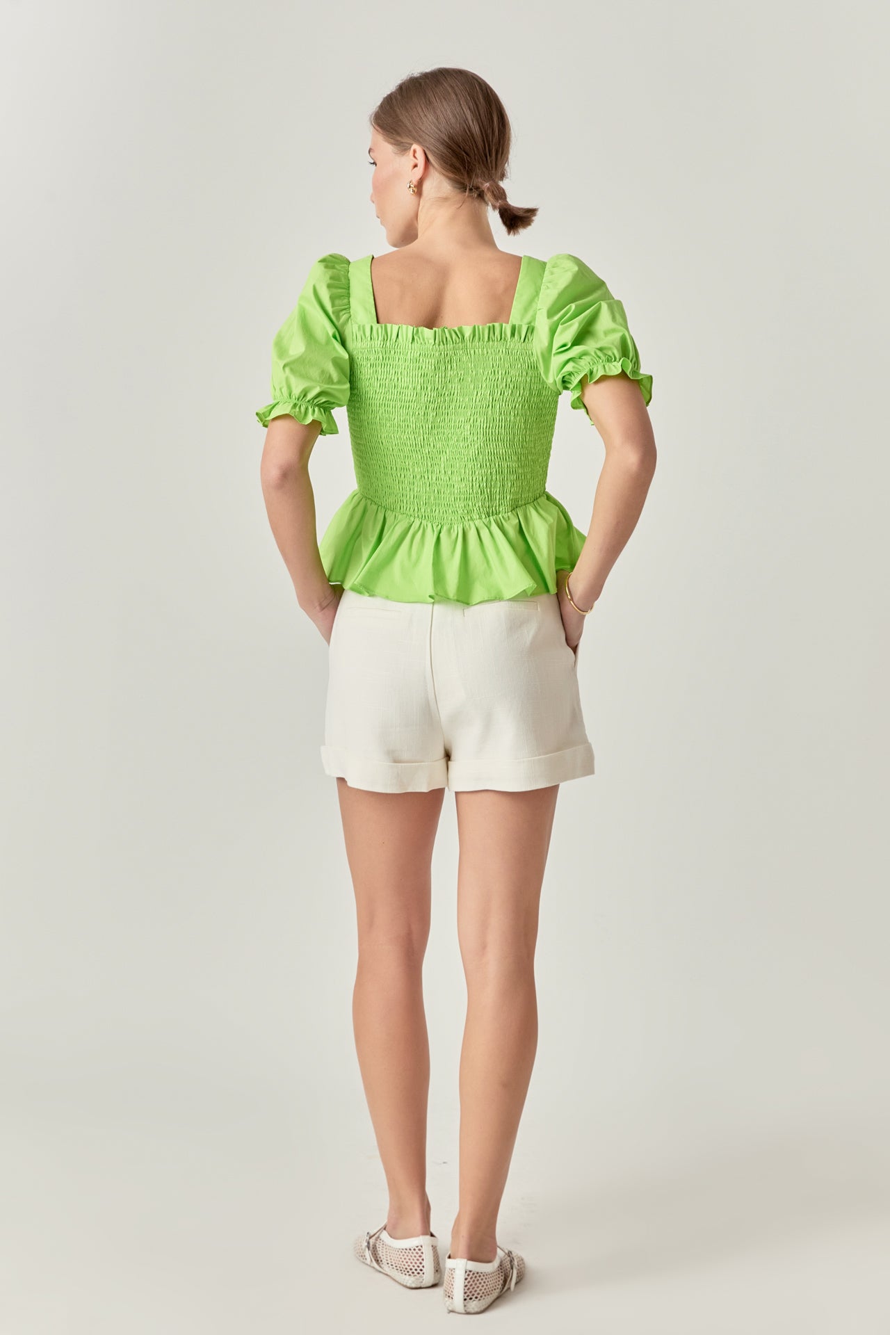 ENGLISH FACTORY - Puff Sleeve Top with Square Neckline - TOPS available at Objectrare