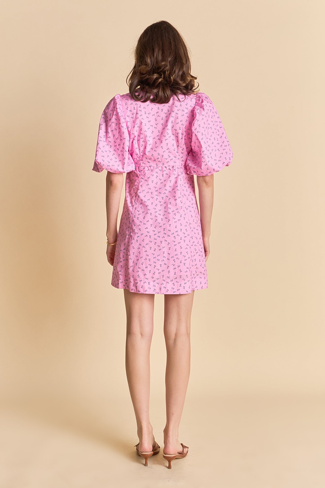 ENDLESS ROSE - Floral Print Mini Dress with Button Detail - DRESSES available at Objectrare