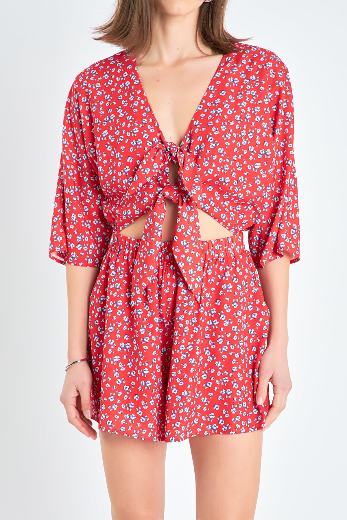ENGLISH FACTORY - Floral Tied Romper - ROMPERS available at Objectrare