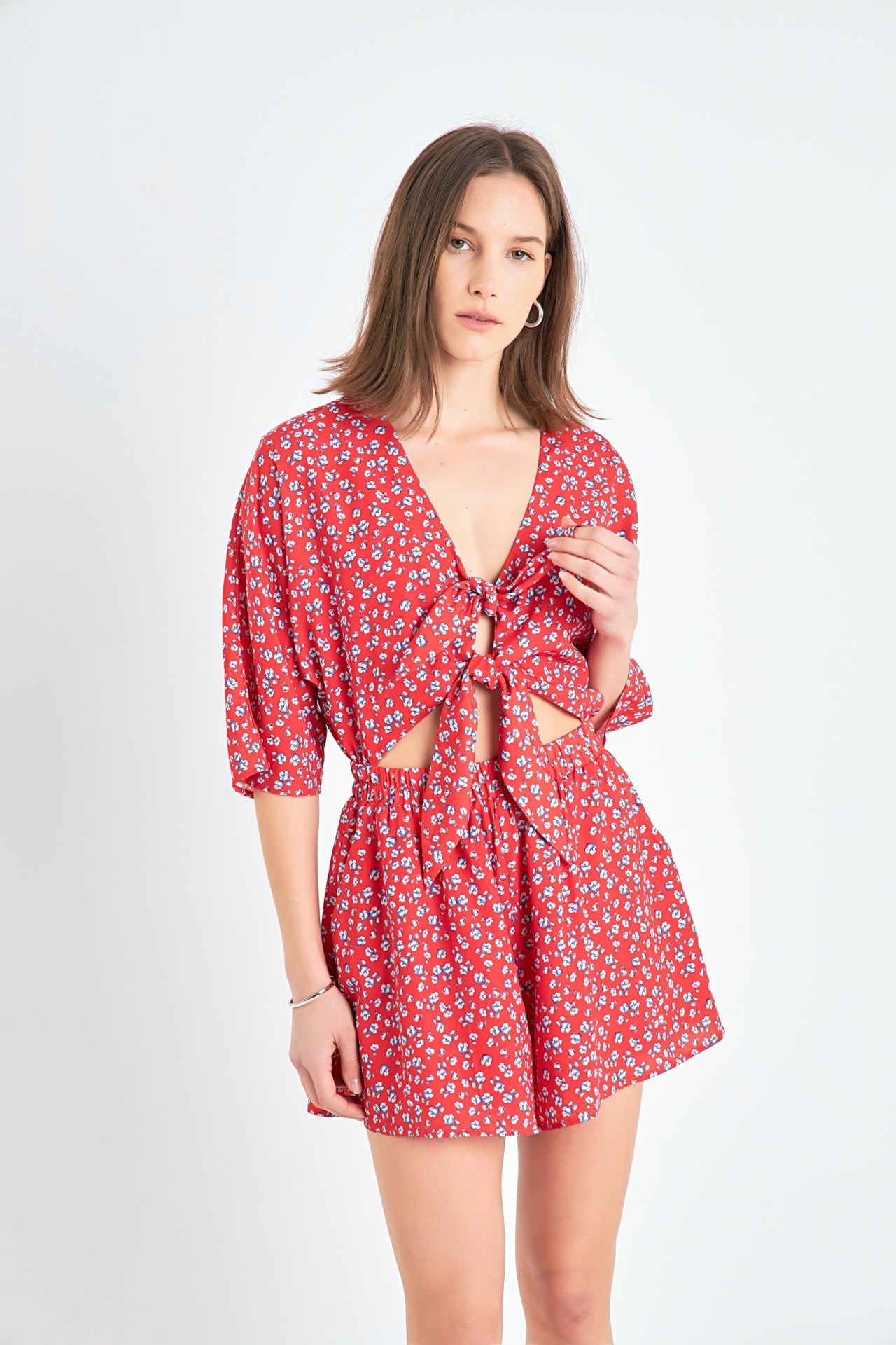 ENGLISH FACTORY - Floral Tied Romper - ROMPERS available at Objectrare