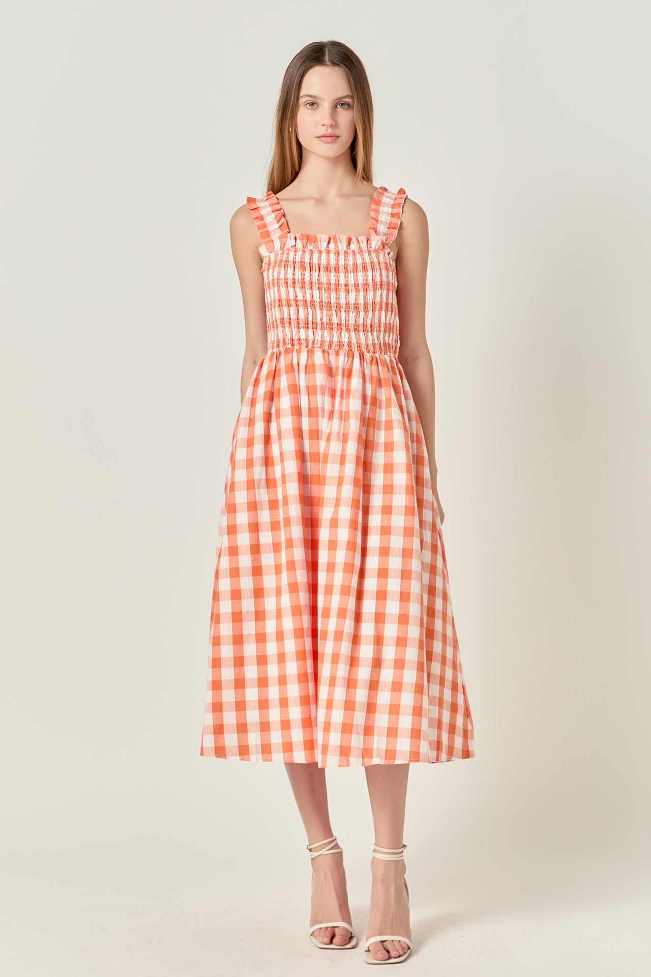 ENGLISH FACTORY - Check Print Smocked Dress - DRESSES available at Objectrare