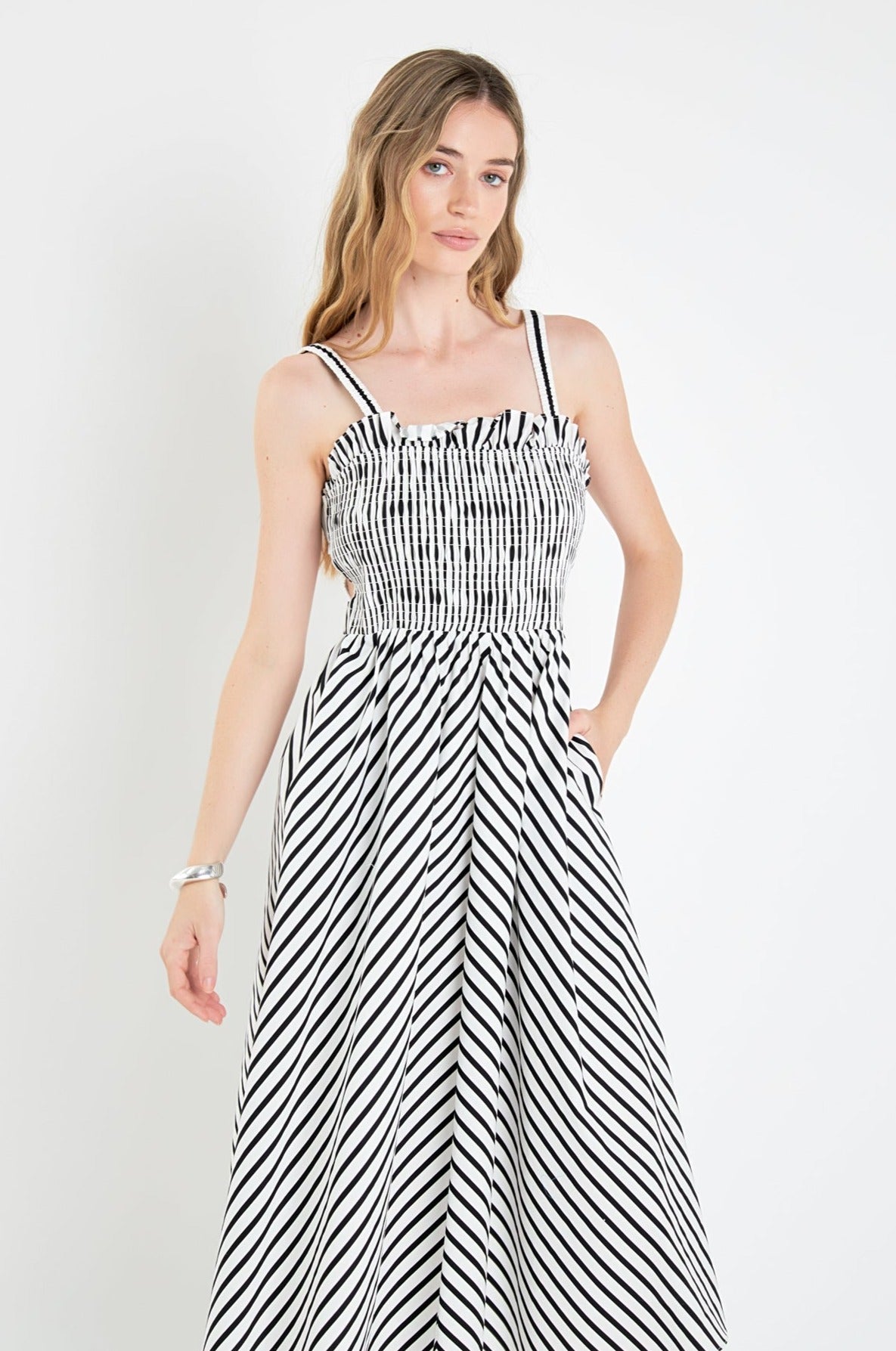 ENGLISH FACTORY - Striped Smocked Dress - DRESSES available at Objectrare