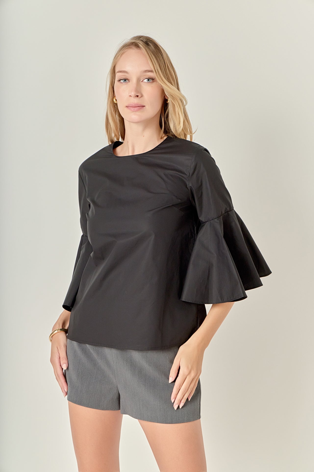 ENGLISH FACTORY - Ruffled Cotton Blend Top - TOPS available at Objectrare