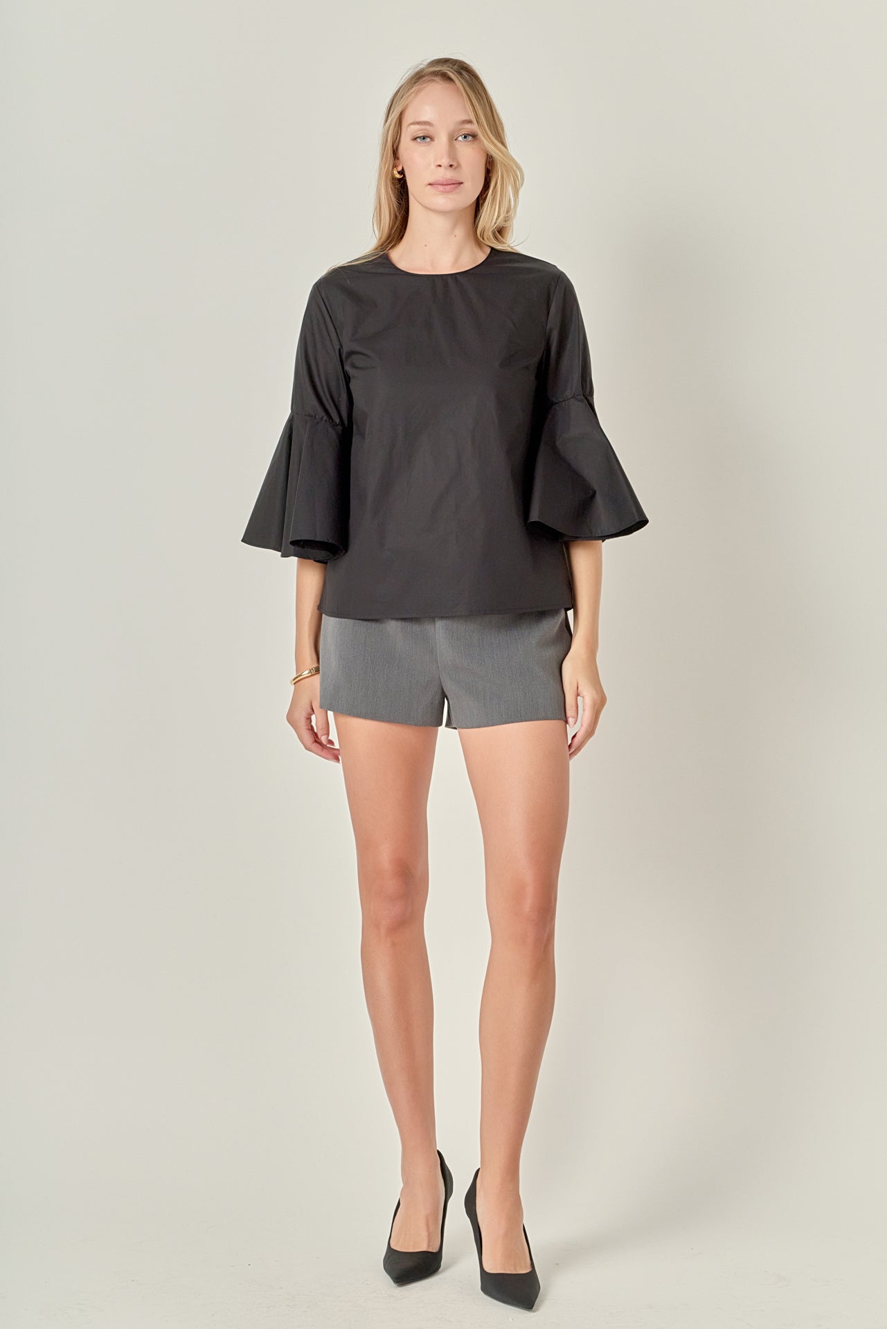 ENGLISH FACTORY - Ruffled Cotton Blend Top - TOPS available at Objectrare
