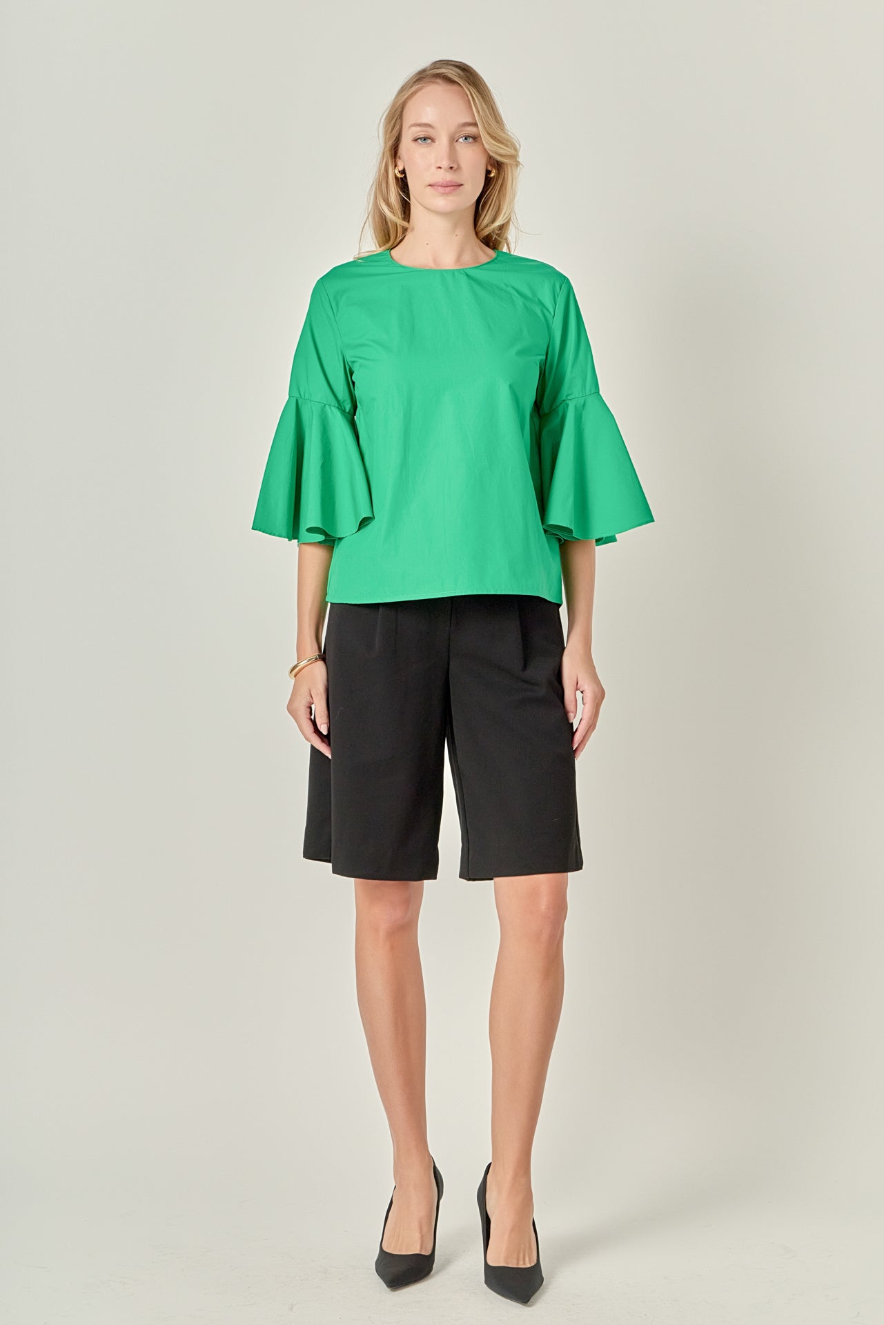 ENGLISH FACTORY - Ruffled Cotton Blend Top - TOPS available at Objectrare