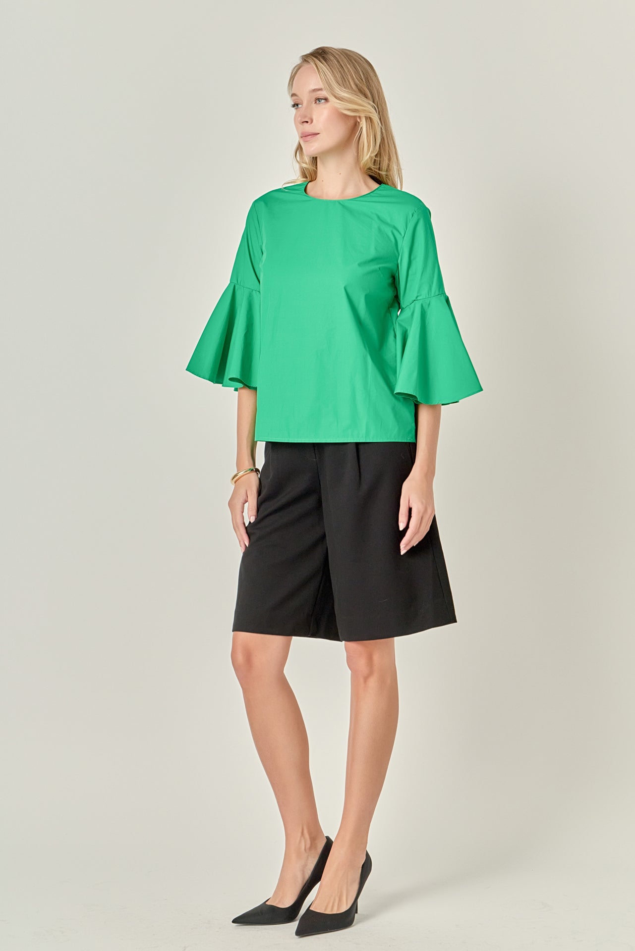 ENGLISH FACTORY - Ruffled Cotton Blend Top - TOPS available at Objectrare