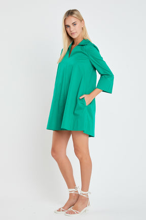 ENGLISH FACTORY - A-Line Kaftan Collar Dress - DRESSES available at Objectrare