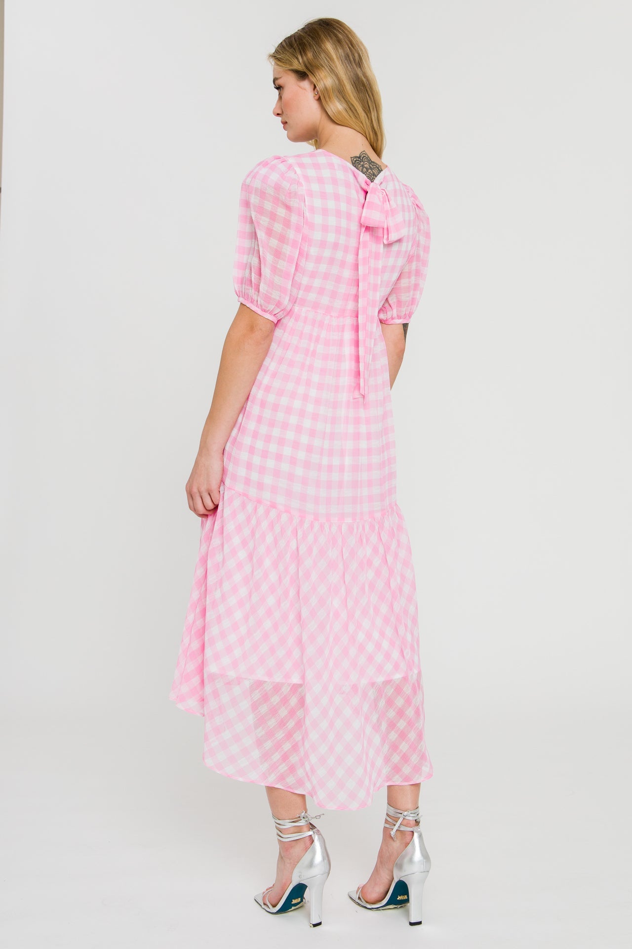 ENGLISH FACTORY - Gingham Print Midi Dress - DRESSES available at Objectrare