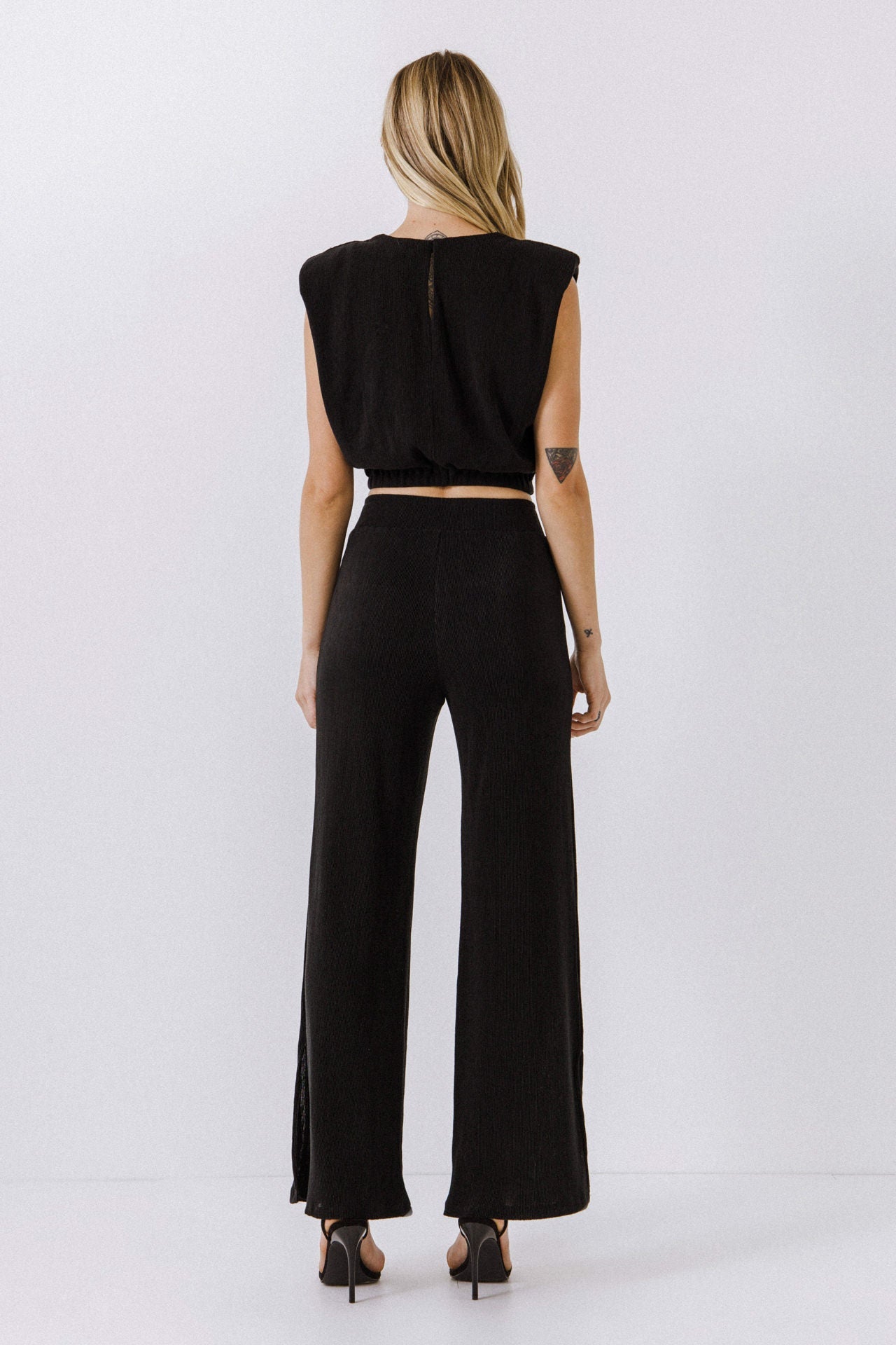 ENDLESS ROSE - Pleated Shoulder Pad Top - TOPS available at Objectrare