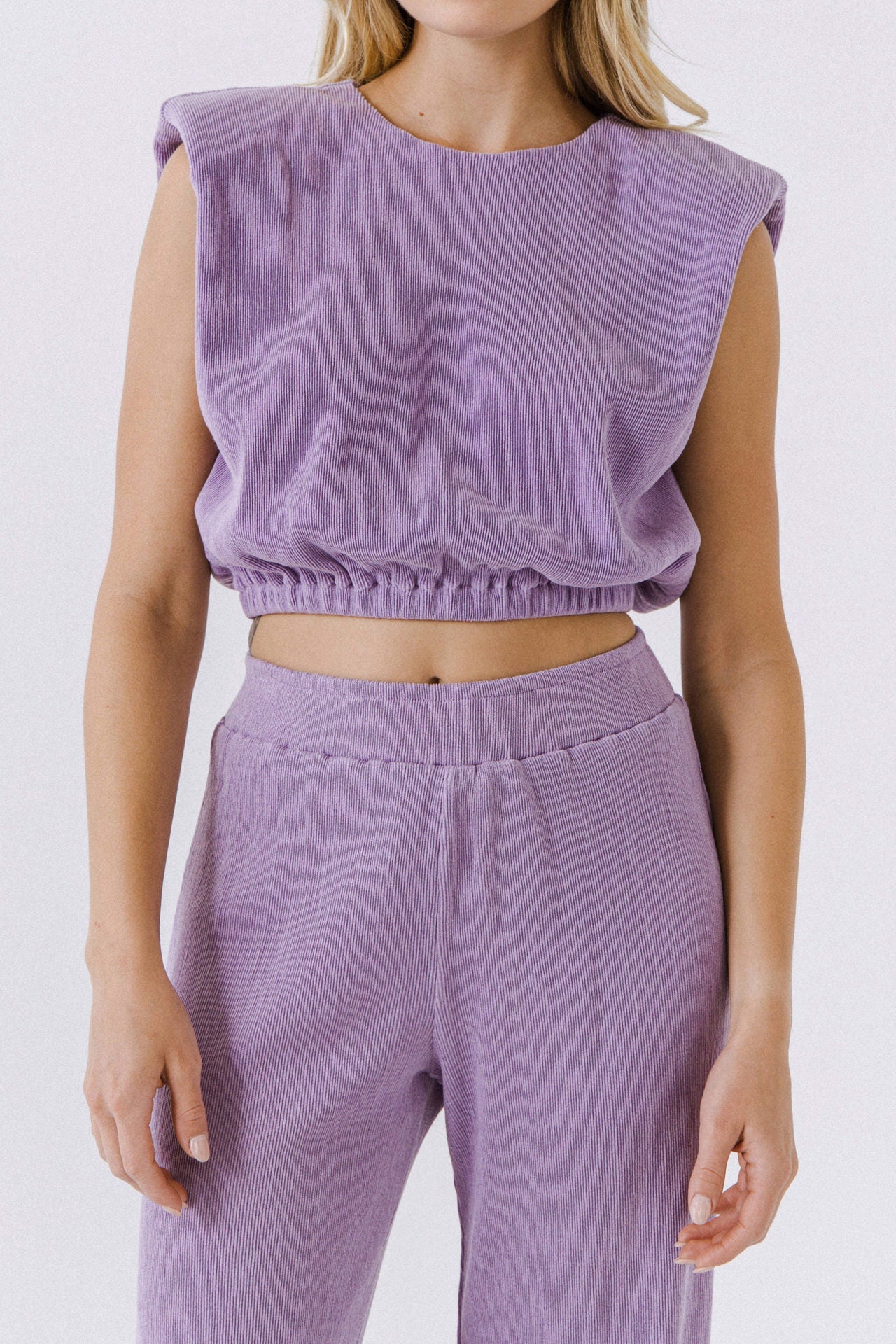 ENDLESS ROSE - Pleated Shoulder Pad Top - TOPS available at Objectrare