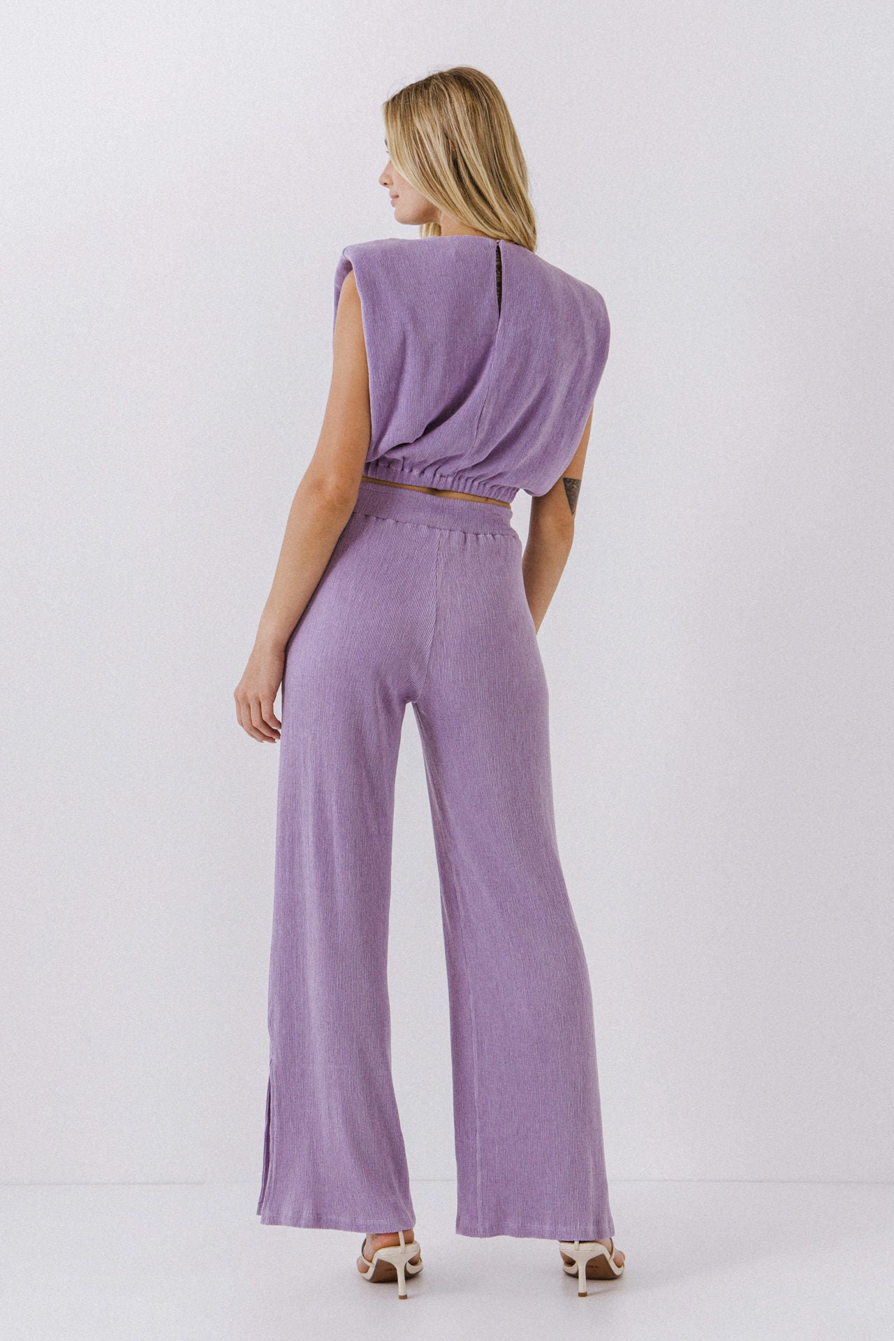 ENDLESS ROSE - Pleated Shoulder Pad Top - TOPS available at Objectrare
