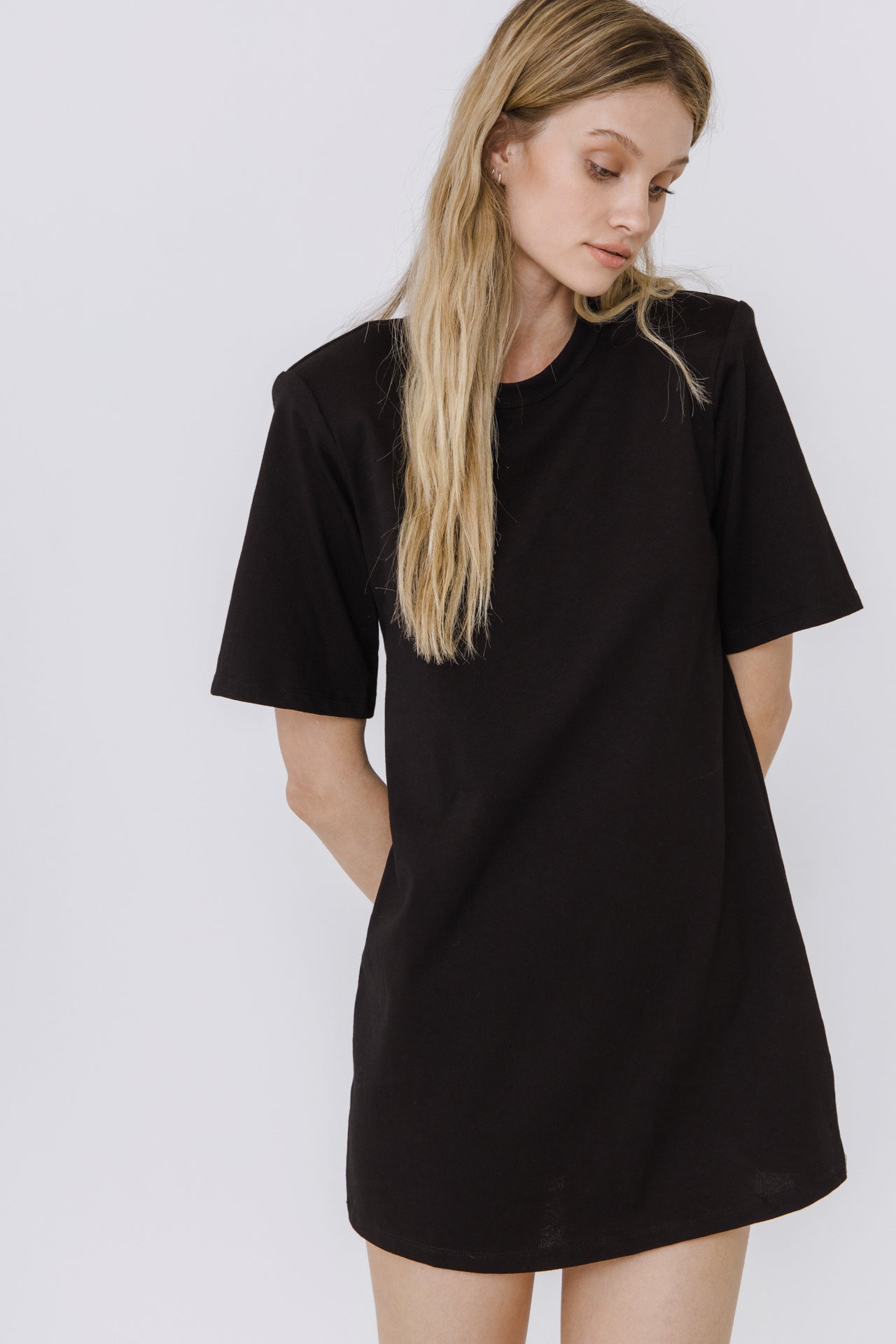 ENDLESS ROSE - Shoulder Pad T-Shirt Dress - DRESSES available at Objectrare