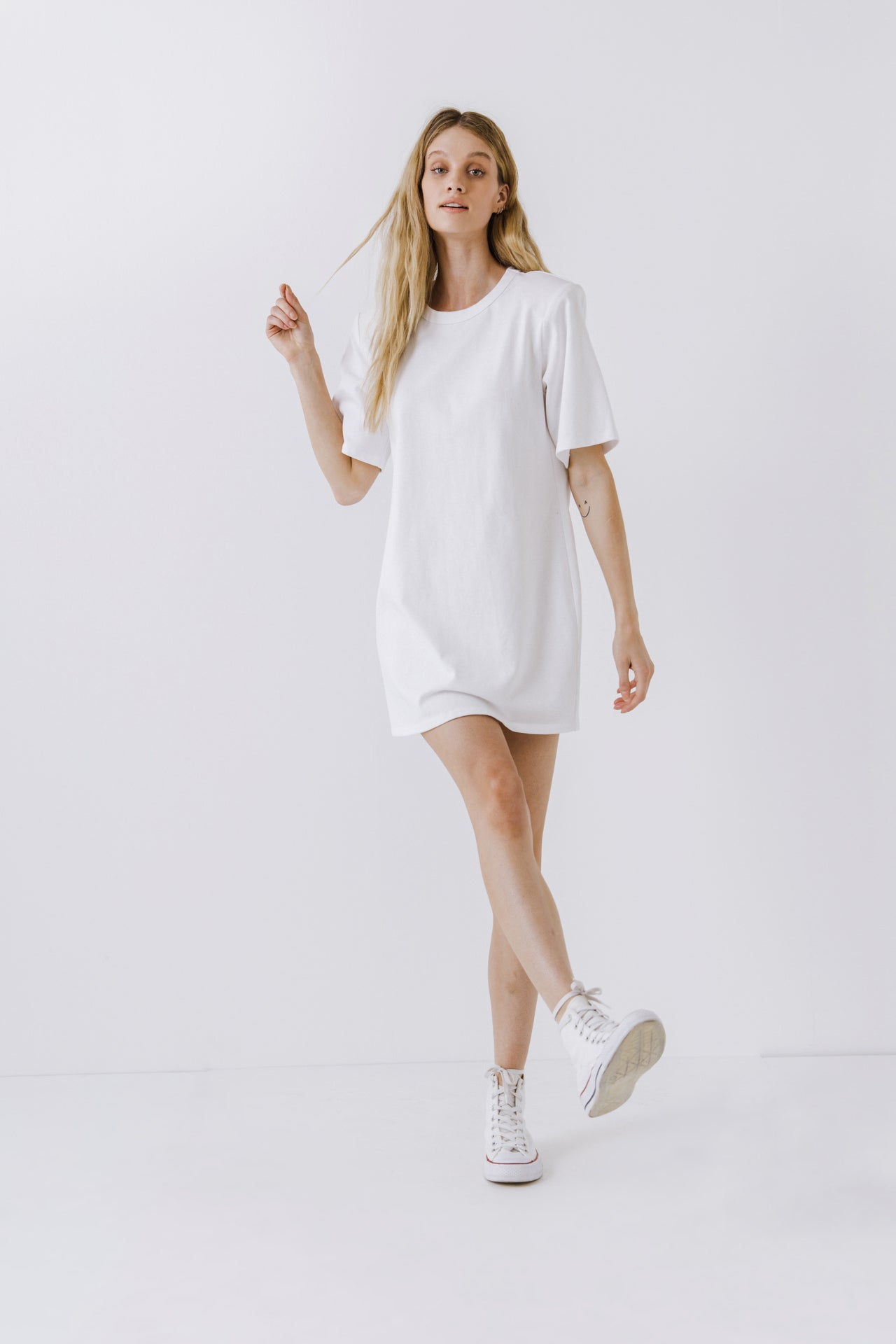 ENDLESS ROSE - Shoulder Pad T-Shirt Dress - DRESSES available at Objectrare