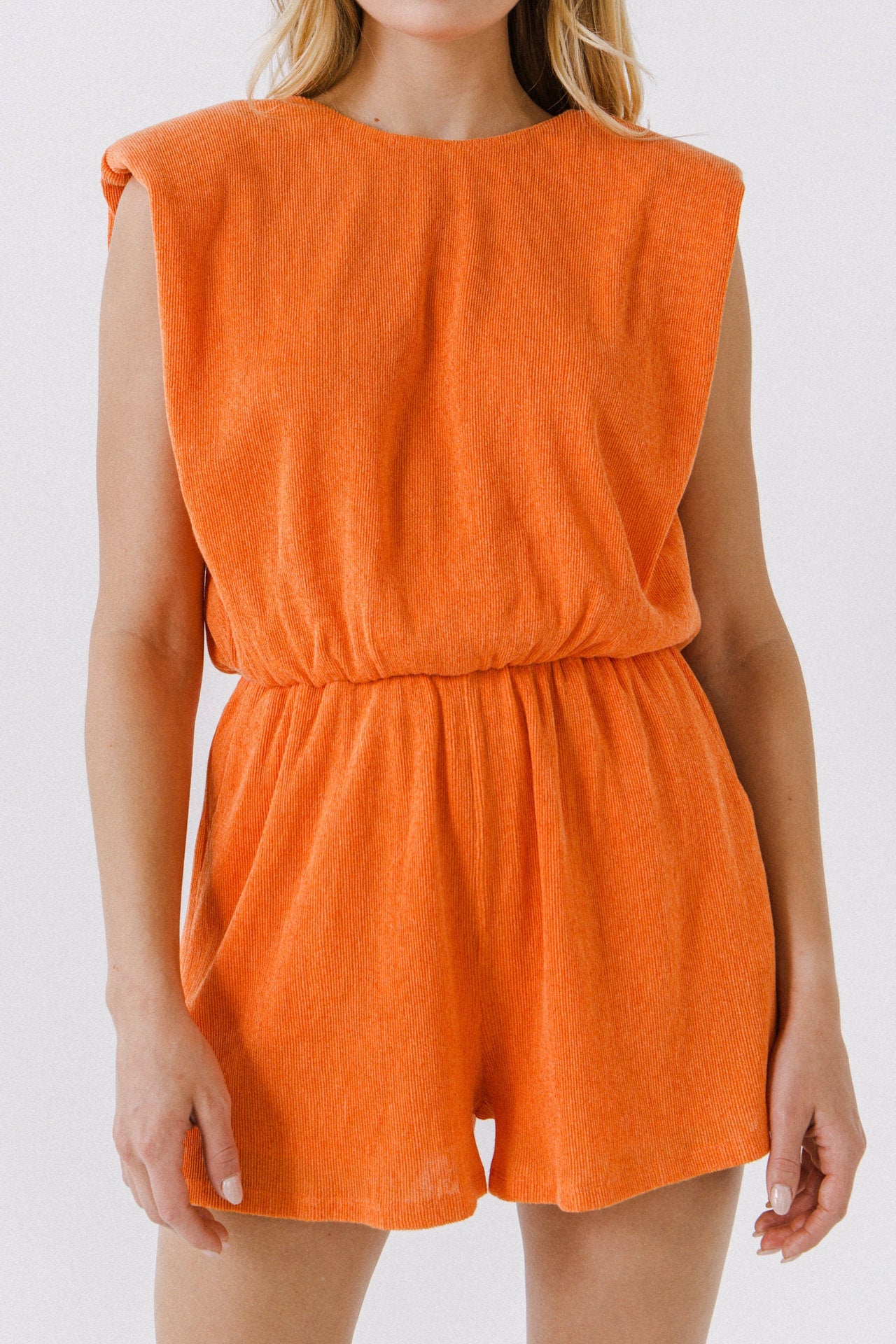 ENDLESS ROSE - Pleated Sleeveless Romper - ROMPERS available at Objectrare