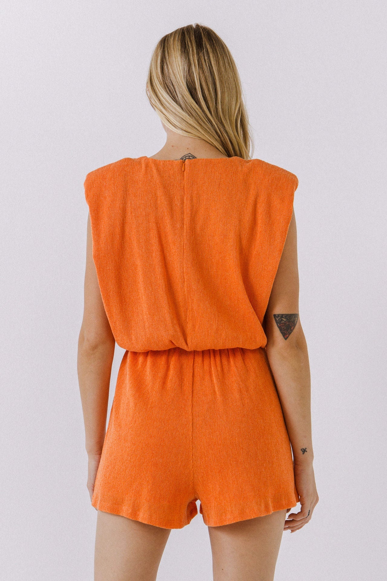 ENDLESS ROSE - Pleated Sleeveless Romper - ROMPERS available at Objectrare