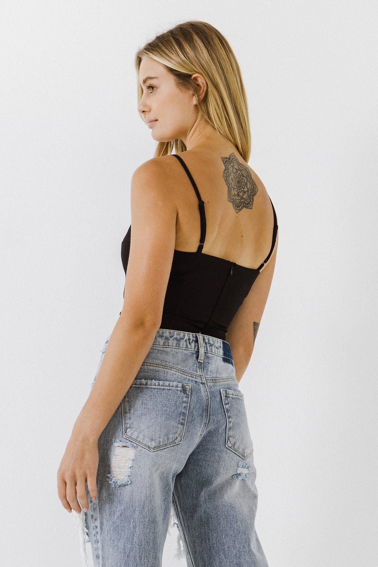 ENDLESS ROSE - Deep V-Neck Bodysuit - TOPS available at Objectrare