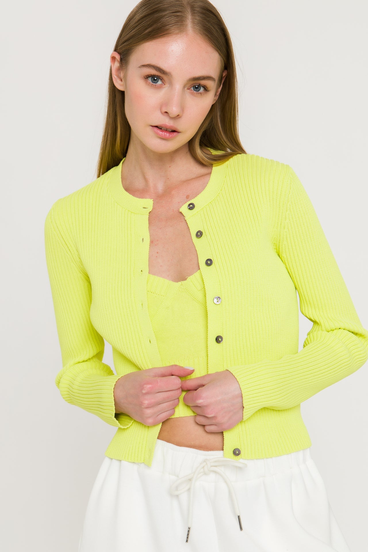 ENDLESS ROSE - Ribbed Knit Cardigan - SWEATERS & KNITS available at Objectrare