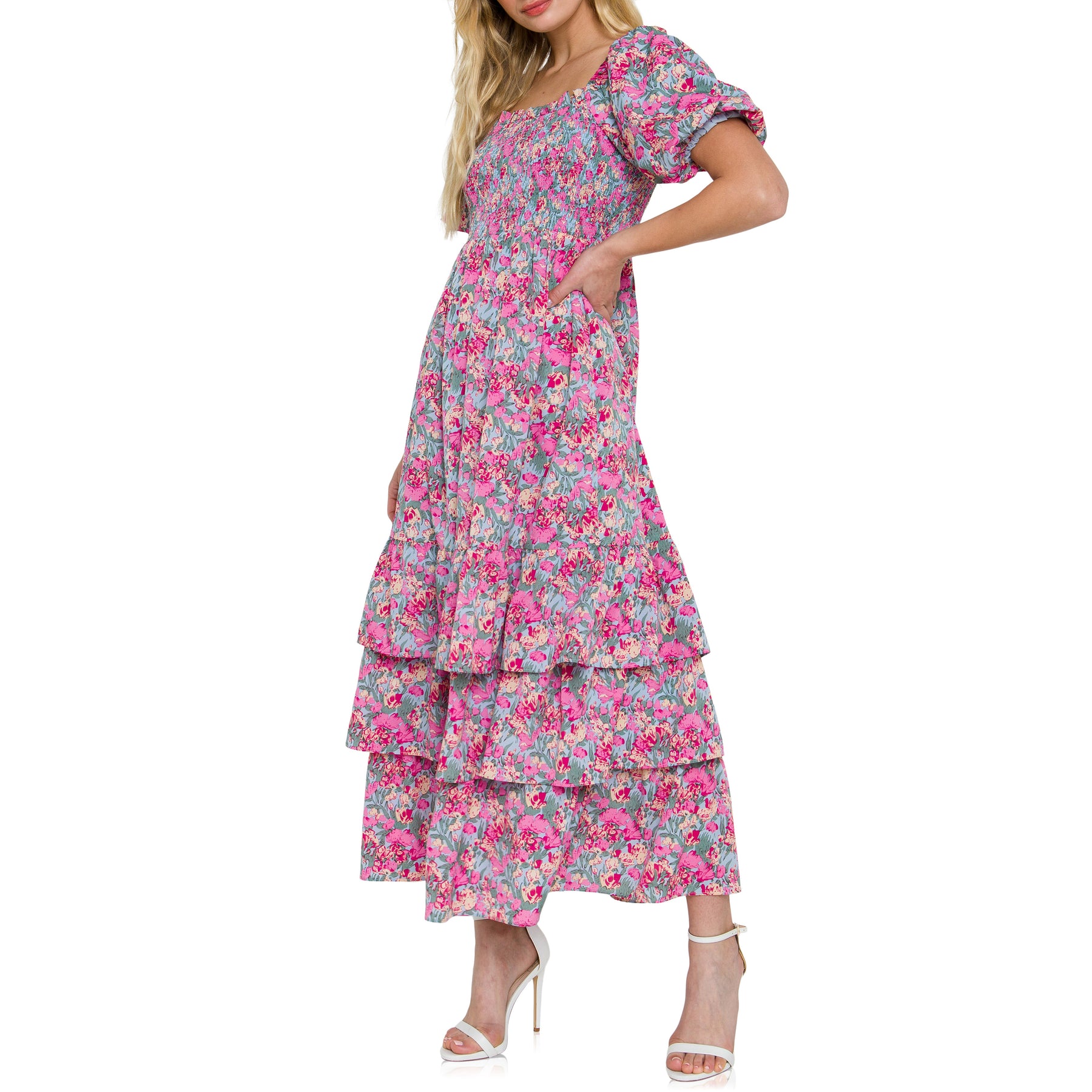 FREE THE ROSES - Floral Print Maxi Dress - DRESSES available at Objectrare