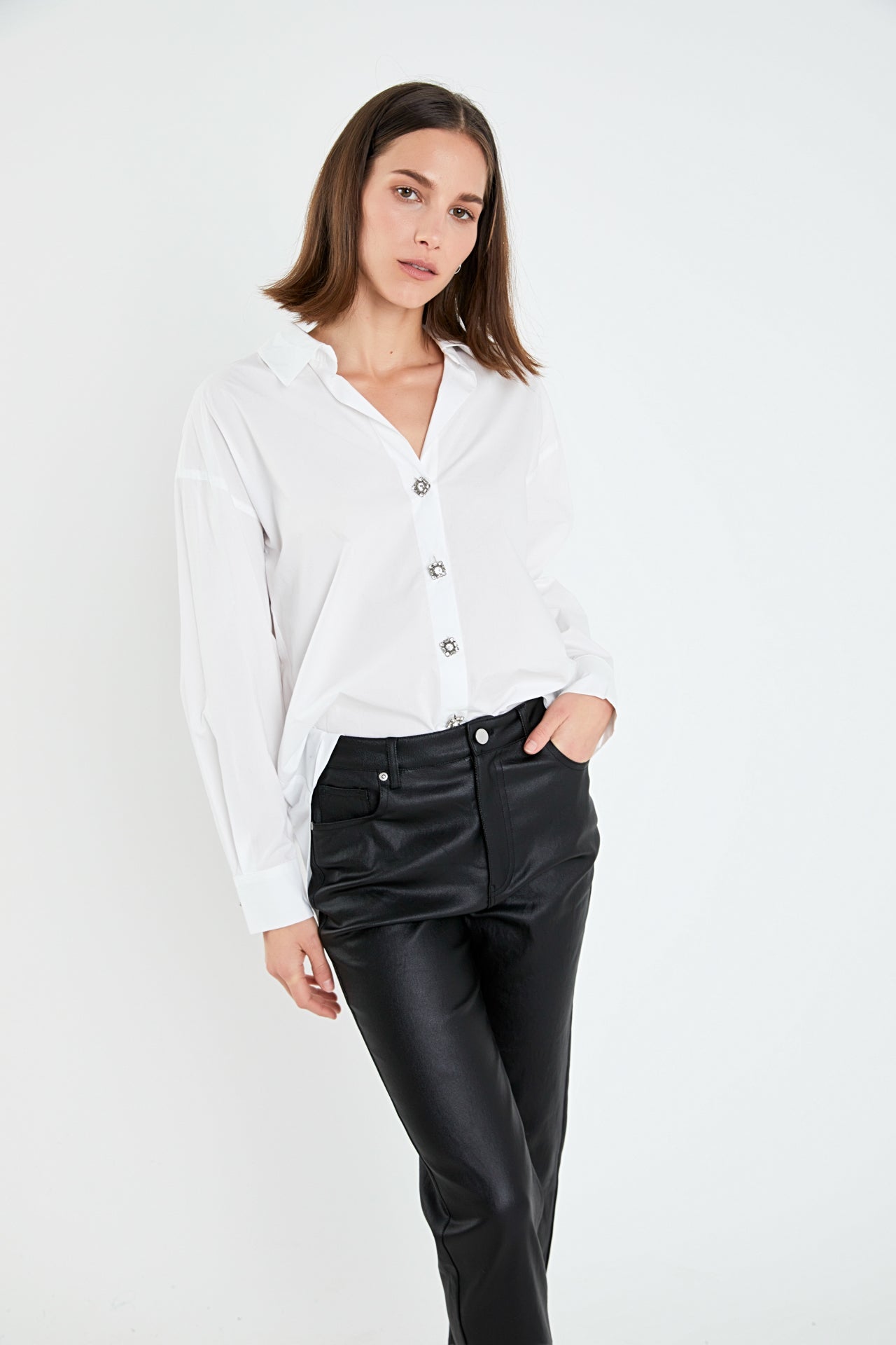 ENGLISH FACTORY - Coated Skinny Jean - JEANS available at Objectrare