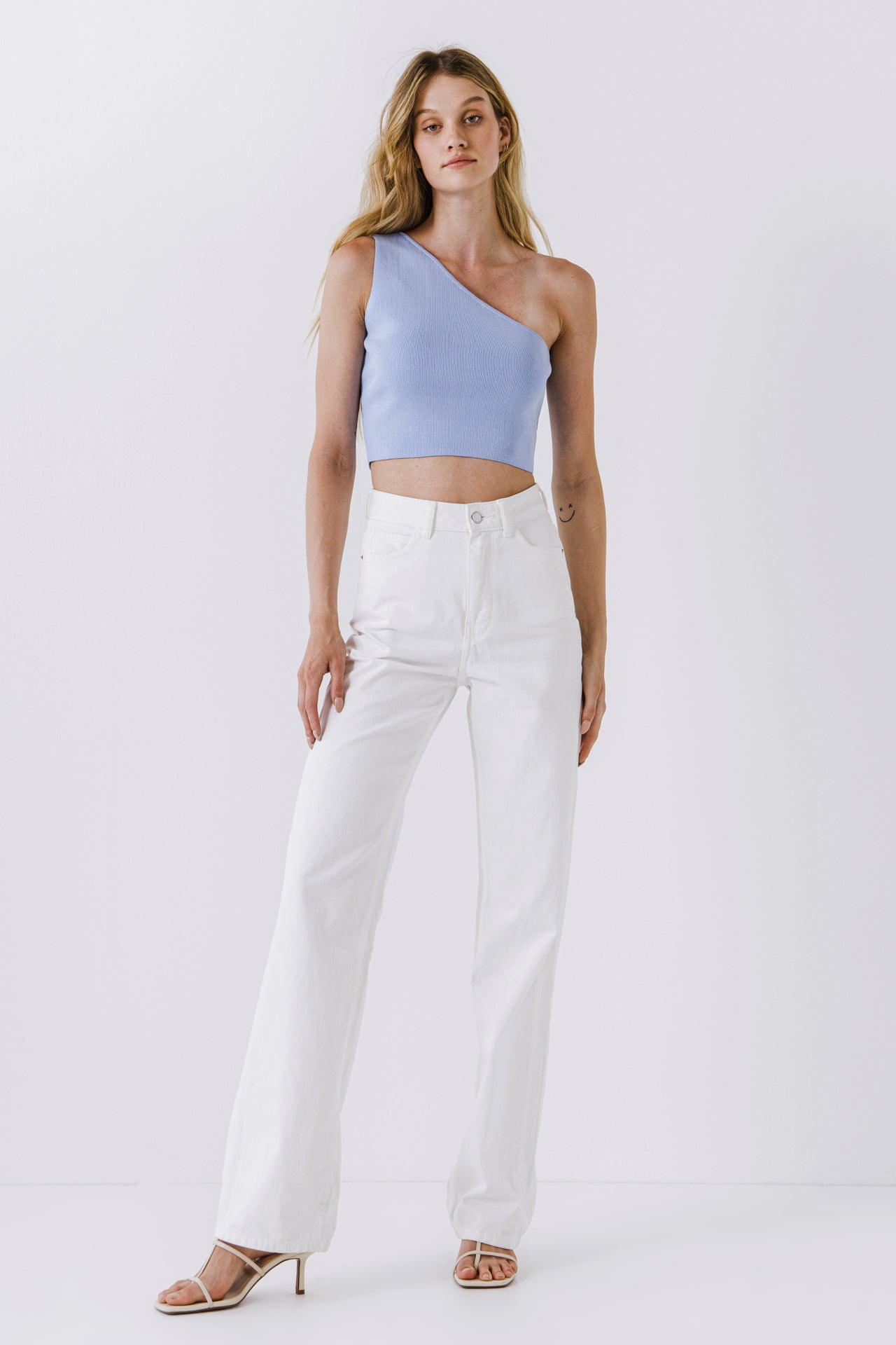 ENDLESS ROSE - One Shoulder Knit Crop Top - SWEATERS & KNITS available at Objectrare