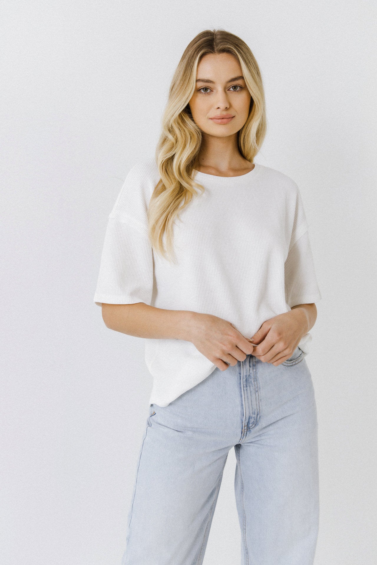 FREE THE ROSES - Thermal Knit Top - TOPS available at Objectrare