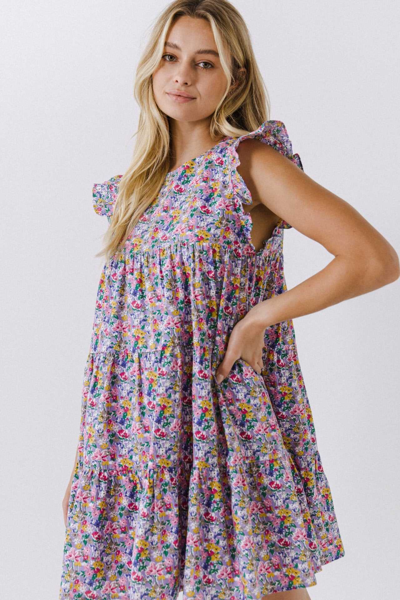FREE THE ROSES - Floral Print Babydoll Dress - DRESSES available at Objectrare