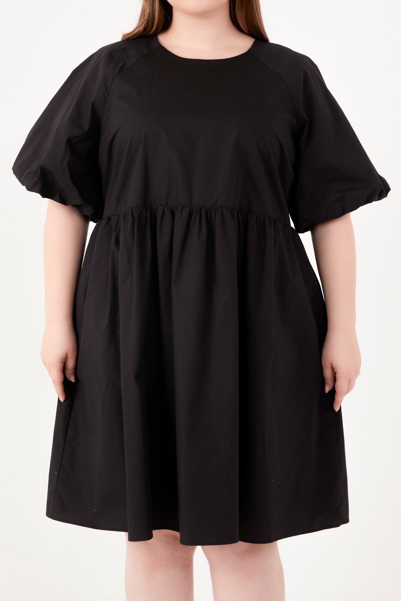 ENGLISH FACTORY - Plus Size Short Balloon Sleeve Mini Dress - DRESSES available at Objectrare