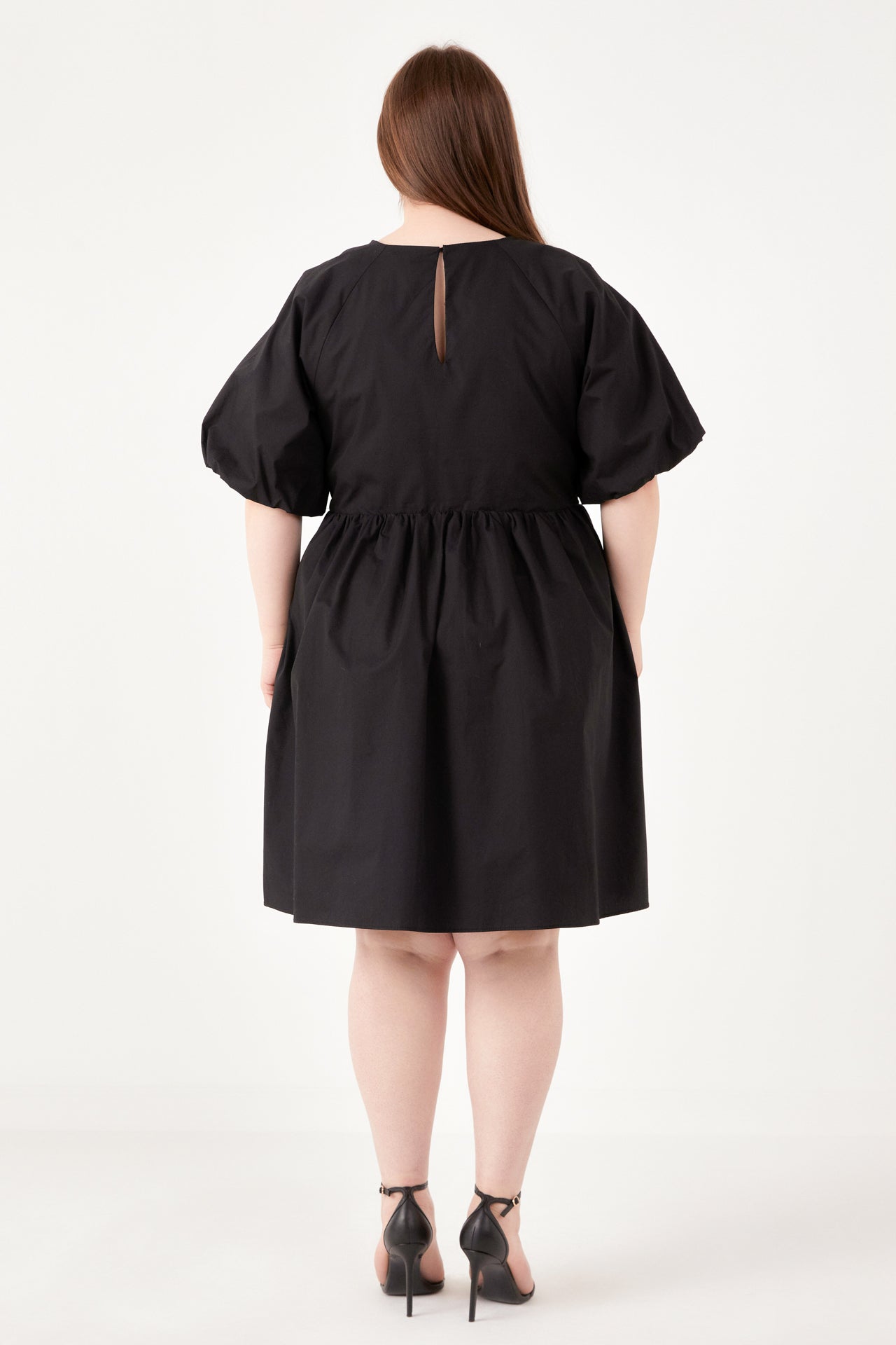 ENGLISH FACTORY - Plus Size Short Balloon Sleeve Mini Dress - DRESSES available at Objectrare