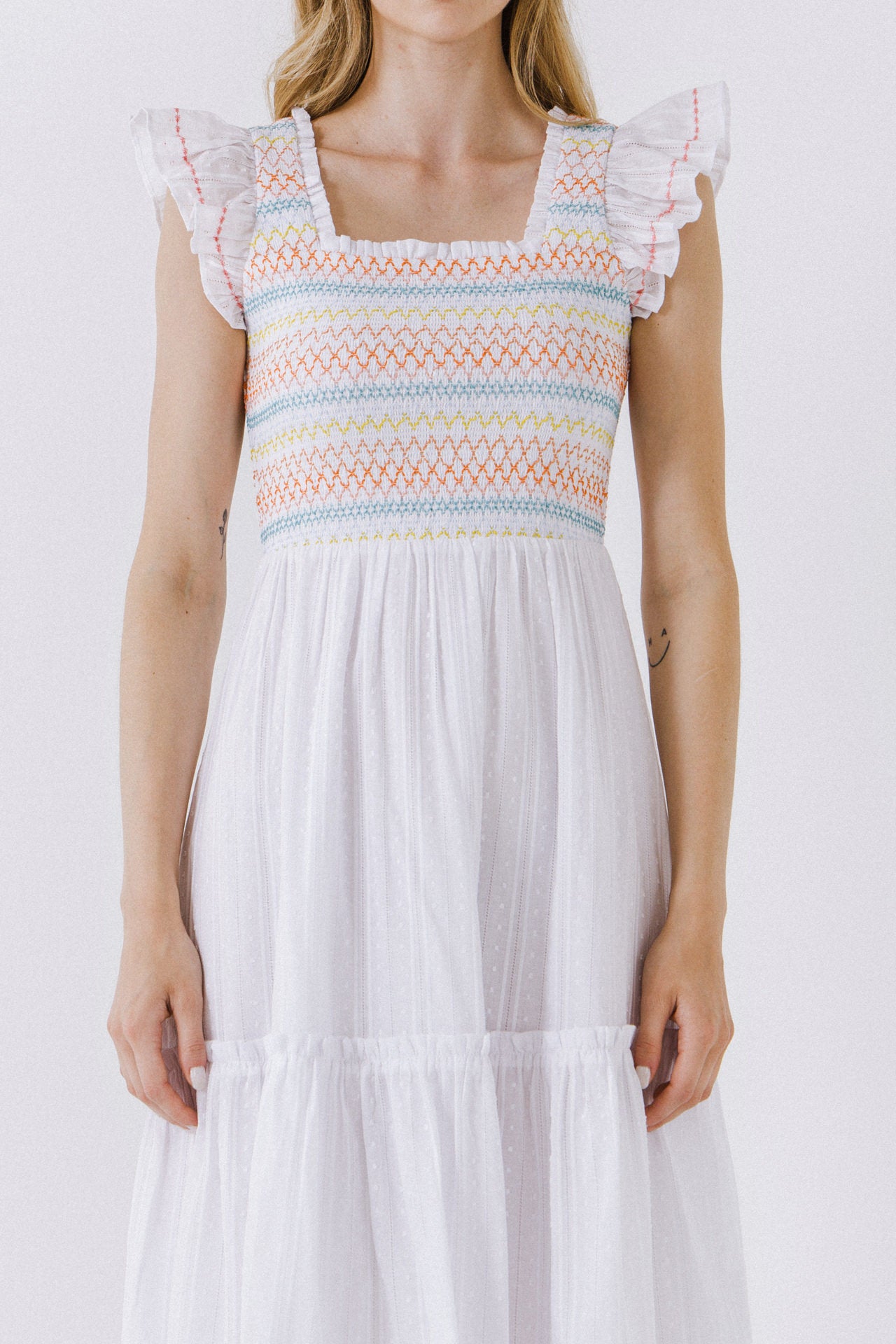 FREE THE ROSES - Multicolor Smocked Dress - DRESSES available at Objectrare