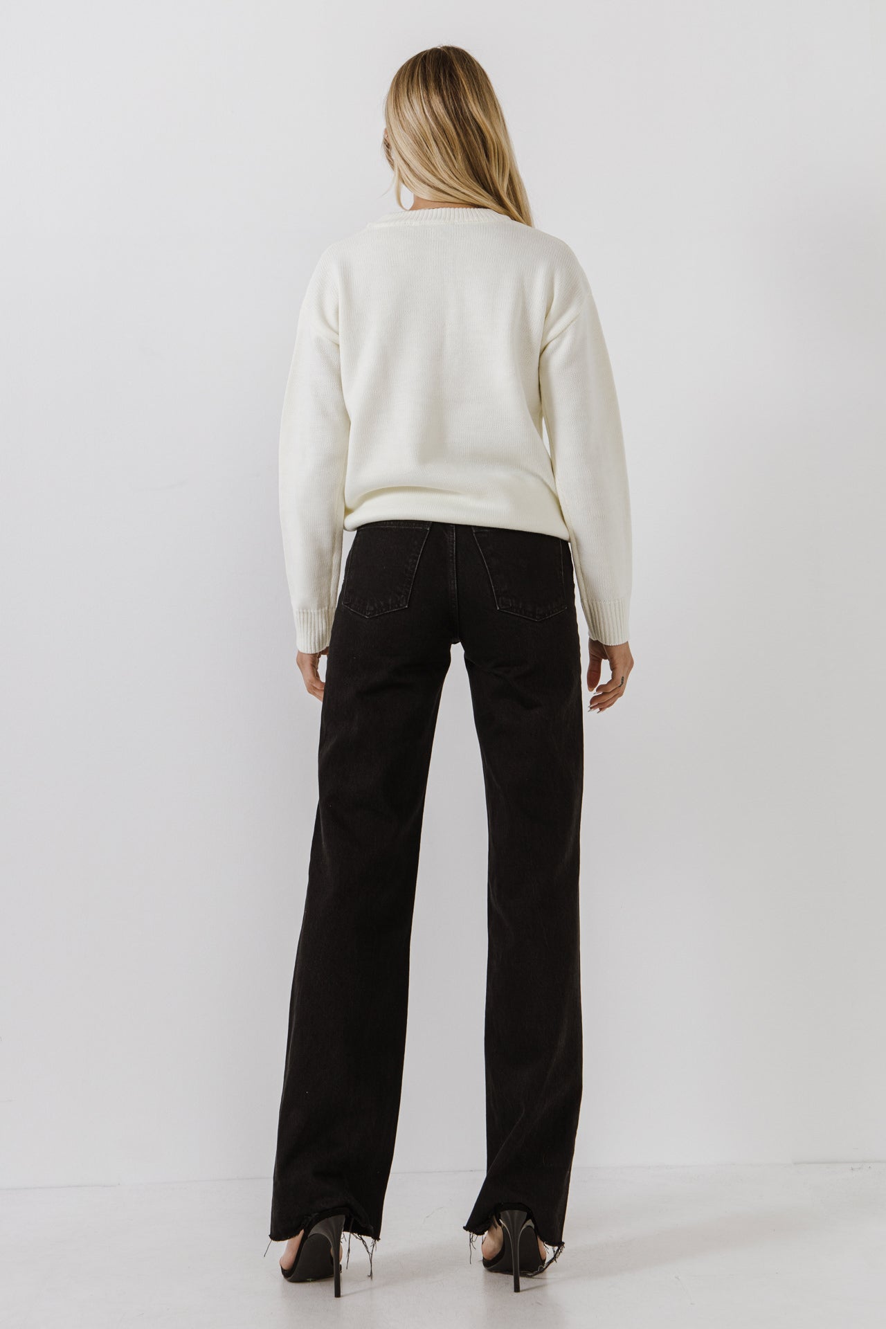 ENGLISH FACTORY - Alphabet Motif Sweater - SWEATERS & KNITS available at Objectrare