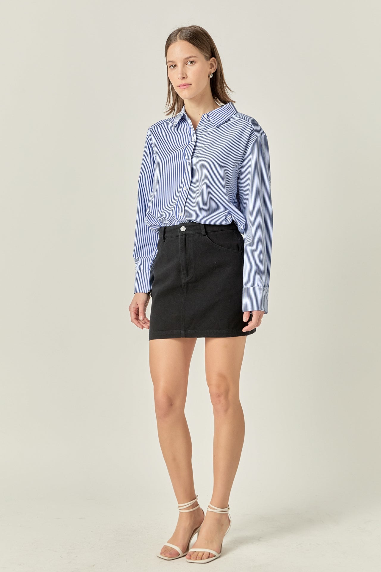 ENGLISH FACTORY - Basic Denim Mini Skirt - SKIRTS available at Objectrare