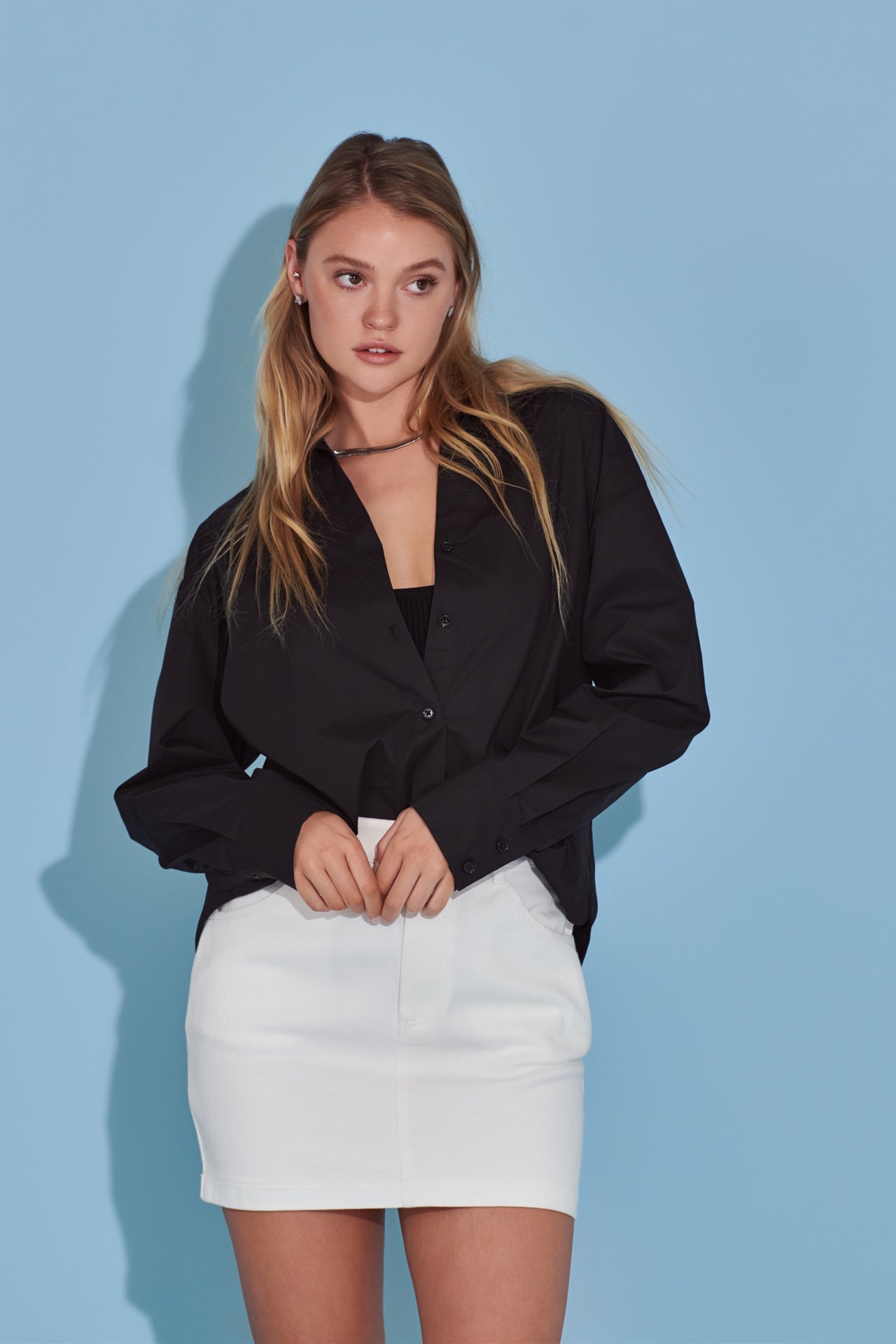 ENGLISH FACTORY - Basic Denim Mini Skirt - SKIRTS available at Objectrare