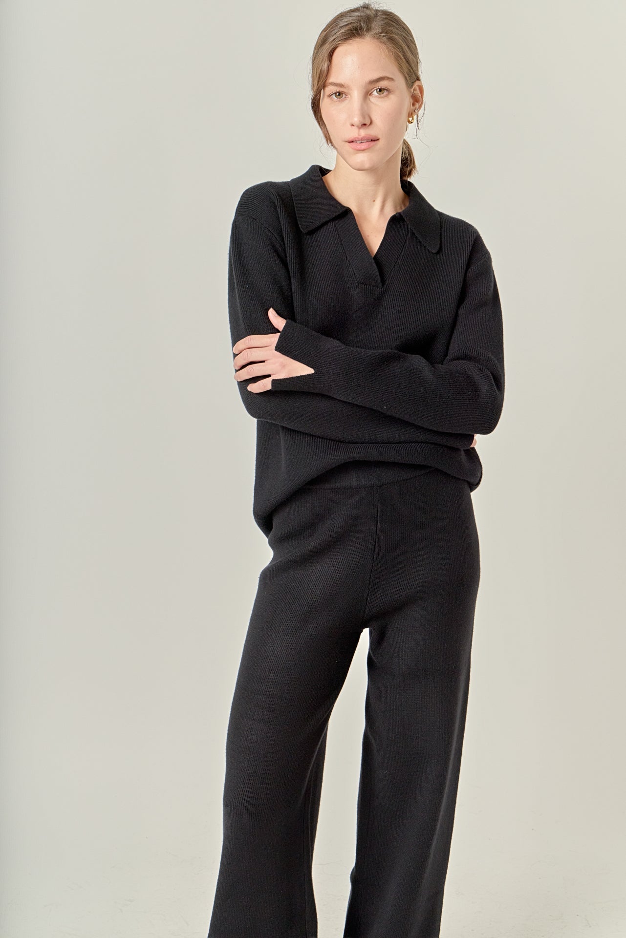 ENGLISH FACTORY - Collared Knit Sweater - SWEATERS & KNITS available at Objectrare