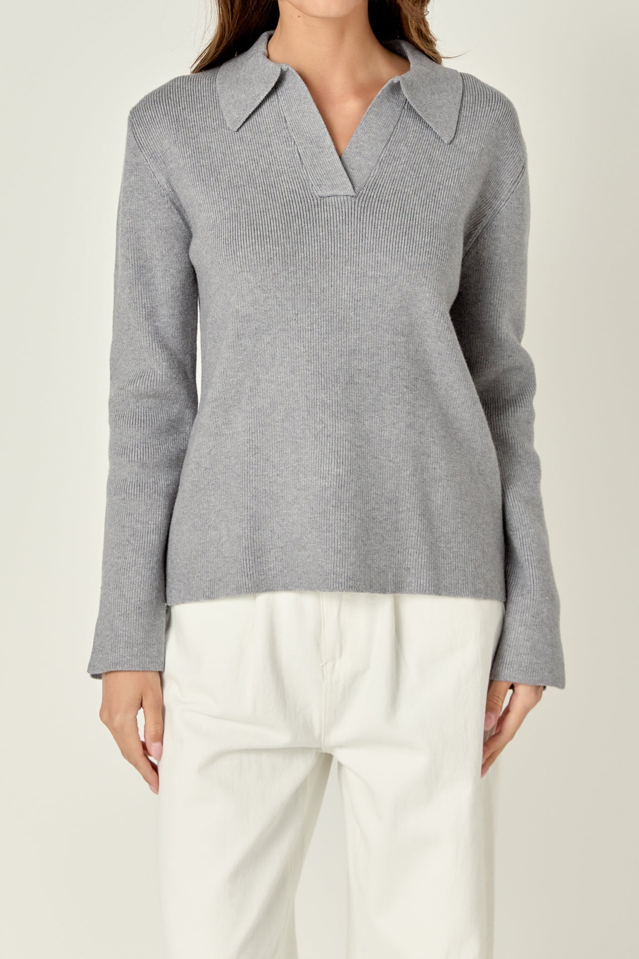 ENGLISH FACTORY - Collared Knit Sweater - SWEATERS & KNITS available at Objectrare
