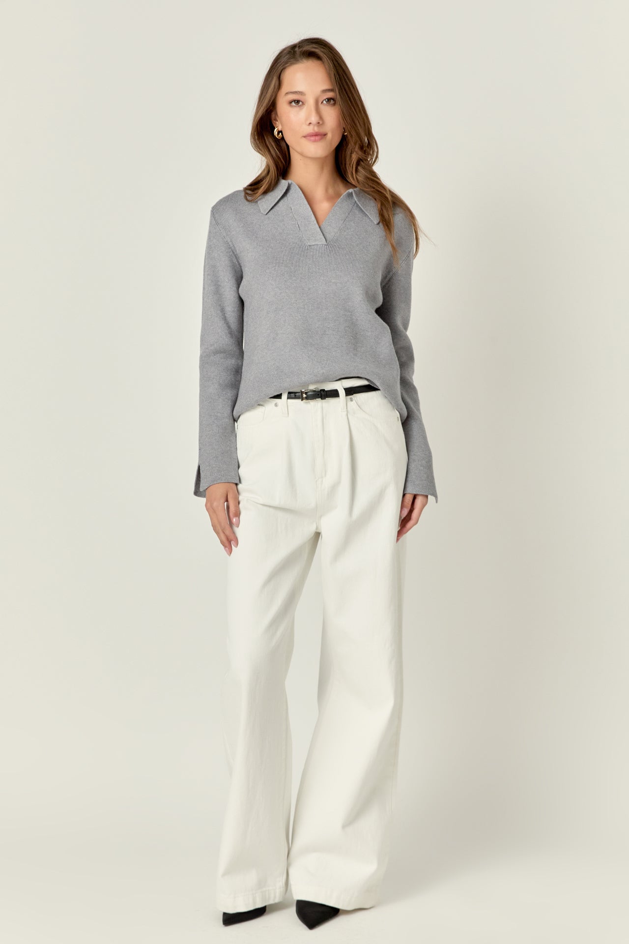 ENGLISH FACTORY - Collared Knit Sweater - SWEATERS & KNITS available at Objectrare