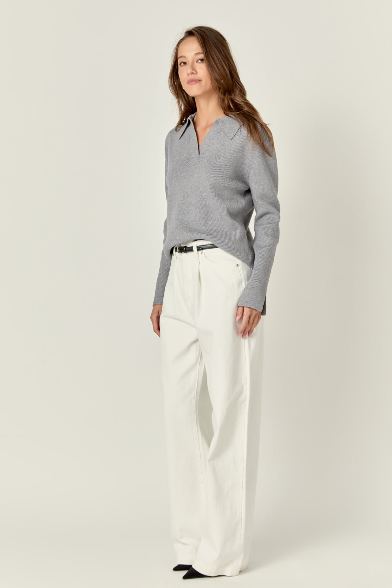 ENGLISH FACTORY - Collared Knit Sweater - SWEATERS & KNITS available at Objectrare