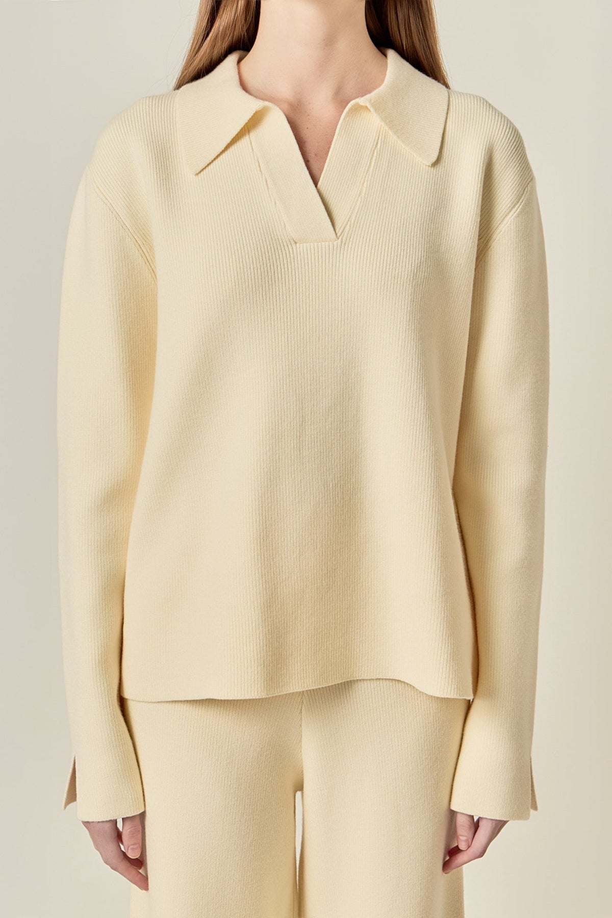 ENGLISH FACTORY - Collared Knit Sweater - SWEATERS & KNITS available at Objectrare